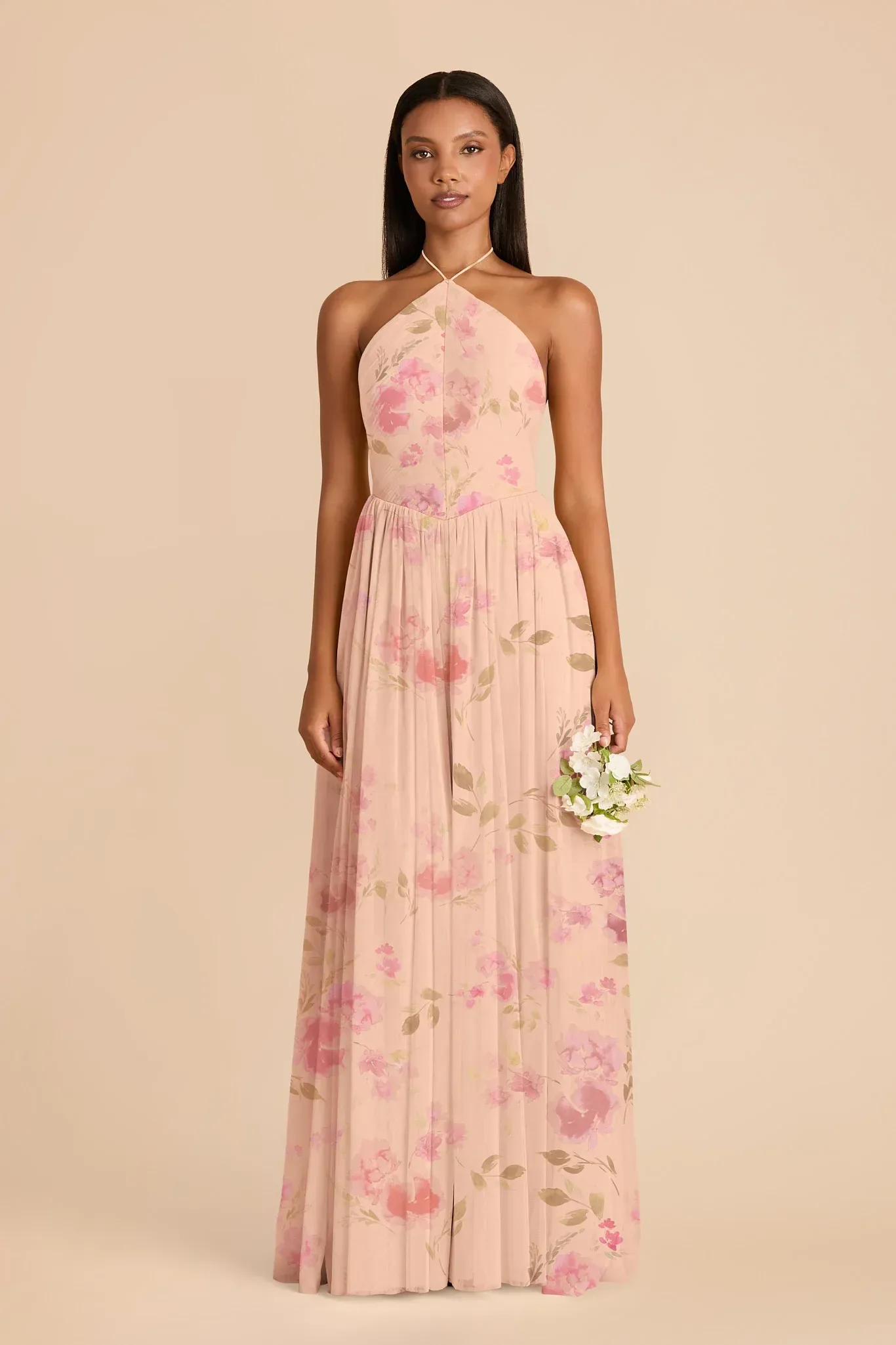 Adella Tulle Dress – Blush Pink Rococo Floral