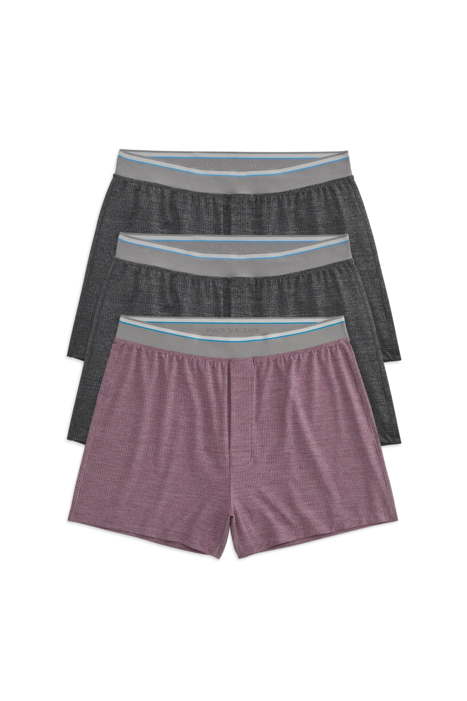 3-Pack AIRKNITˣ Knit Boxers Eggplant & Charcoal