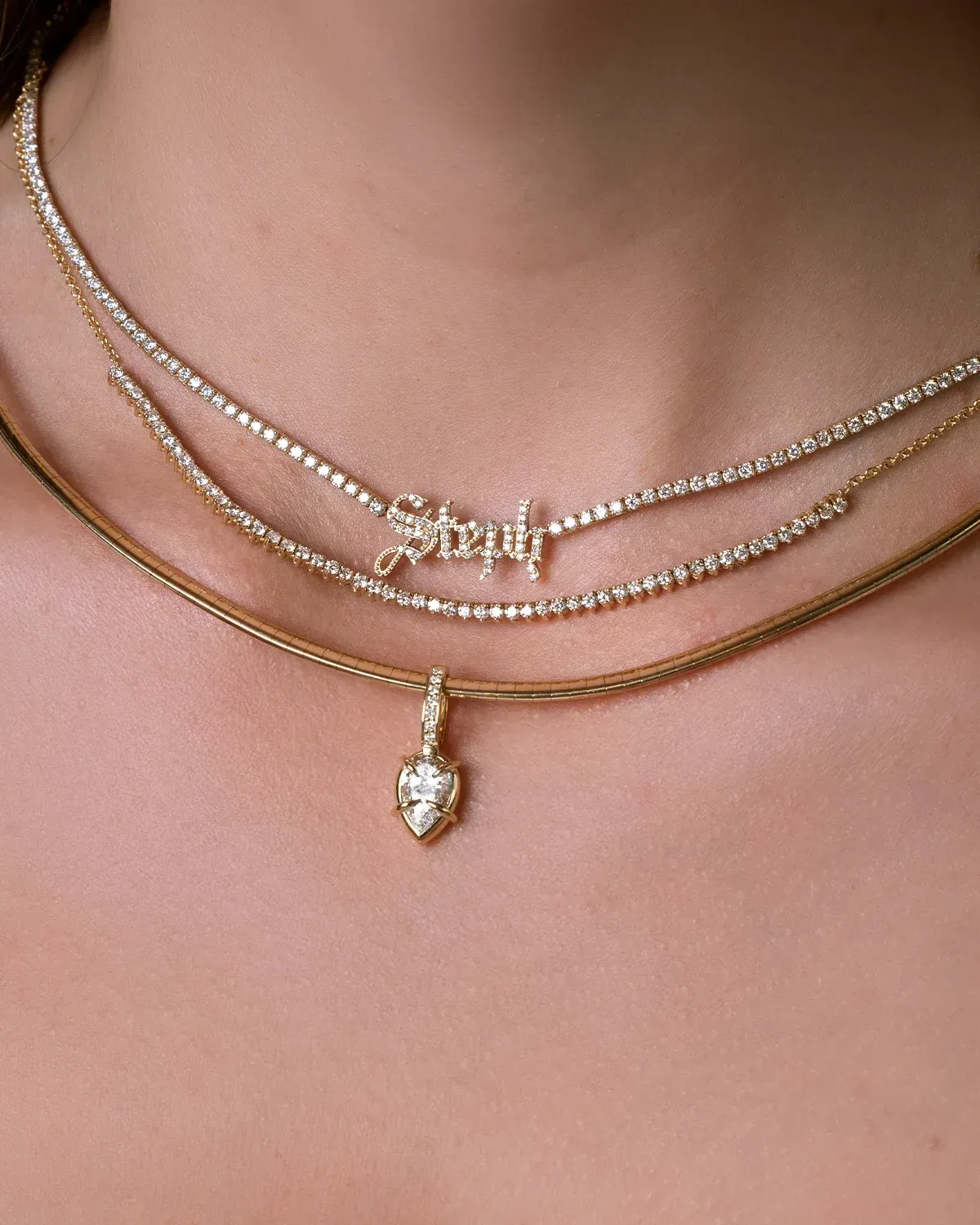 Lab Diamond Pear Prong Heirloom Charm