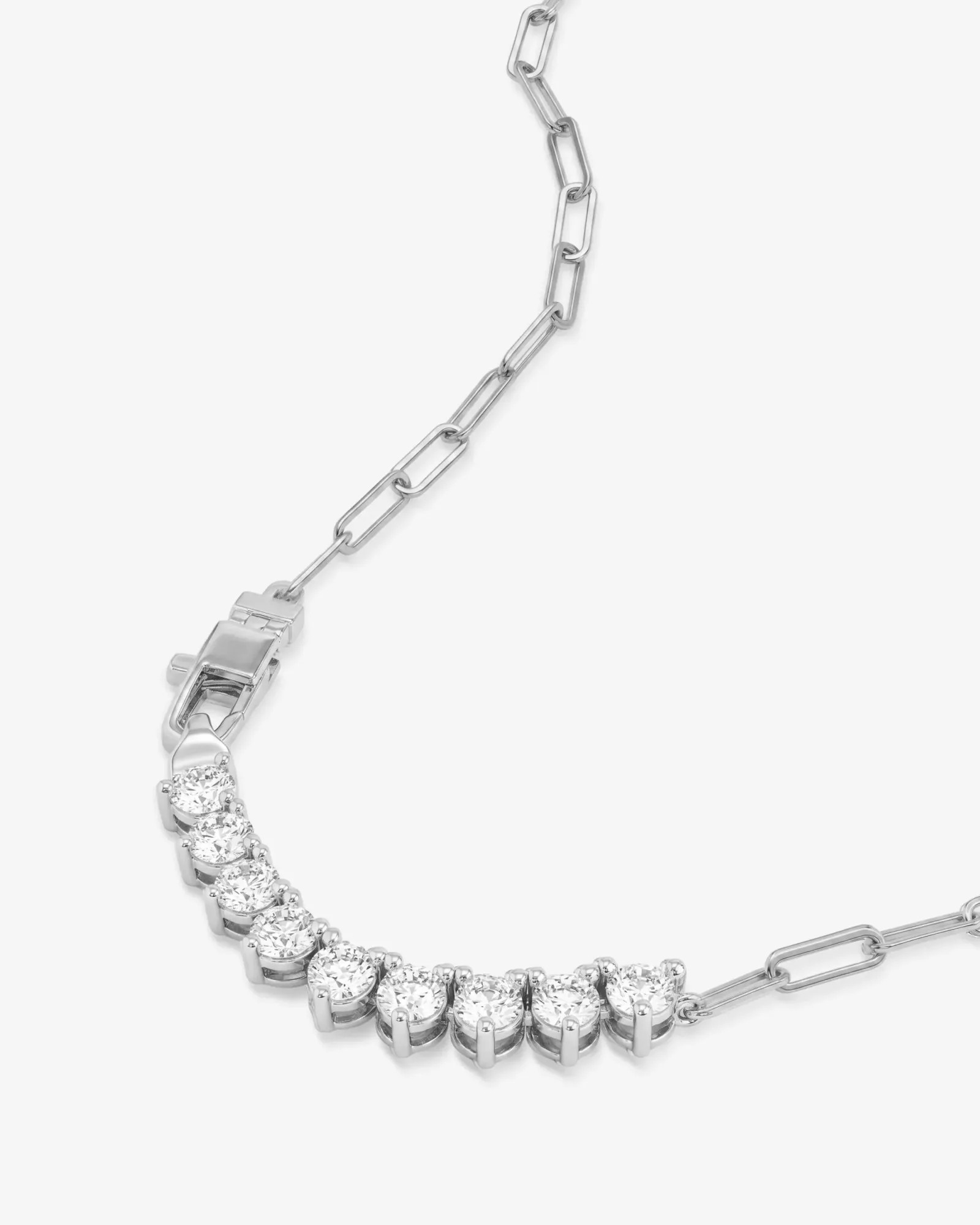 Not Your Basic Samantha Necklace 5mm – Silver|White Diamondettes