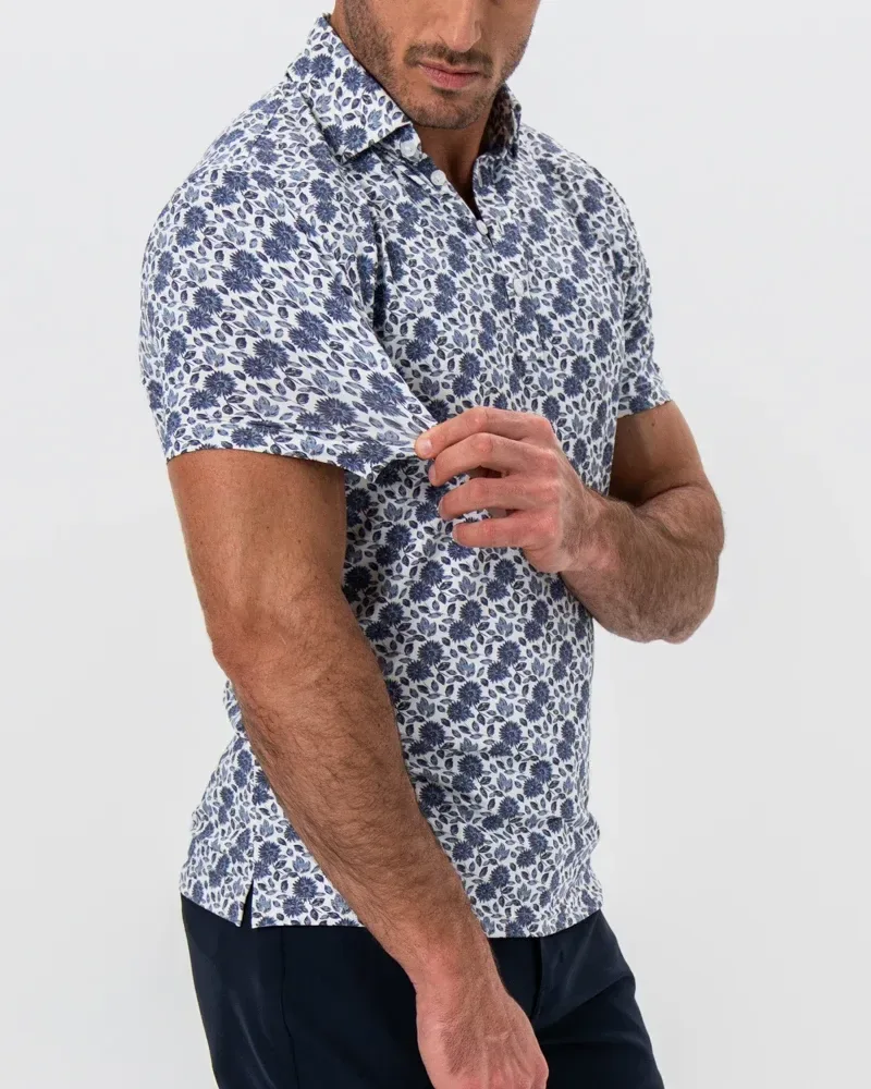 "The Steel" Blue Floral Print
