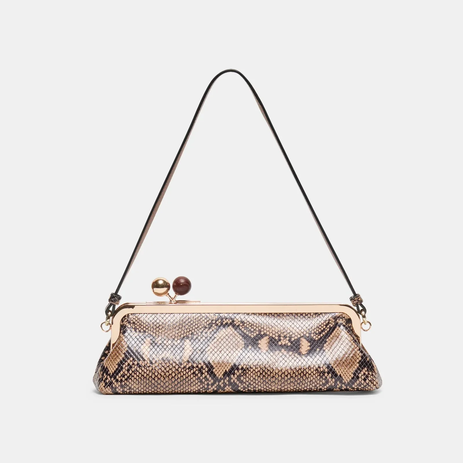 Ambriaa Shoulder Bag Tan Multi Snake Leather