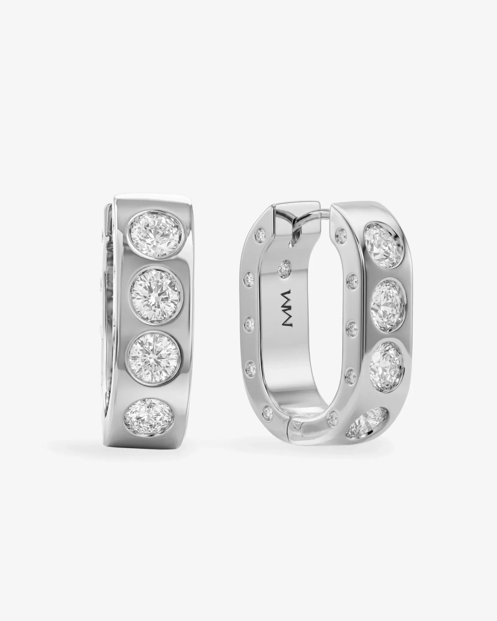 Ashley Rodeo Huggies – Silver|White Diamondettes