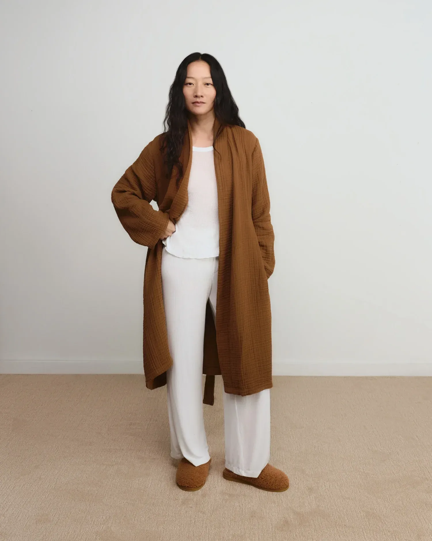 Shearling Wool Clogs (Tobacco)