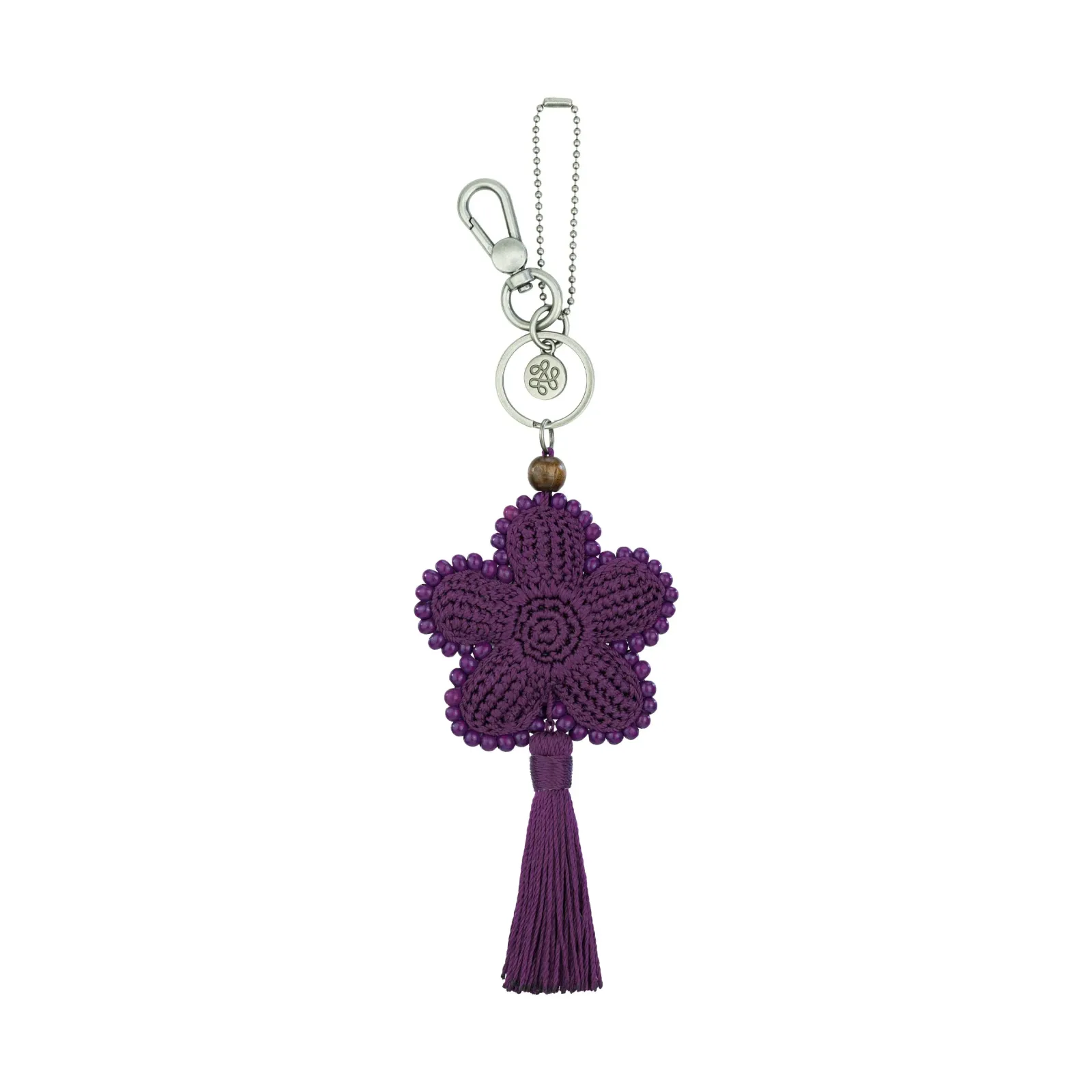 Yarnicharmz Dangle – Hand Crochet – Aubergine Flower