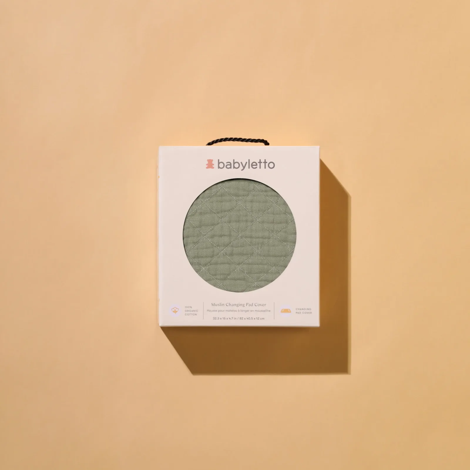 Quilted Changing Pad Cover in GOTS Certified Organic Muslin Cotton