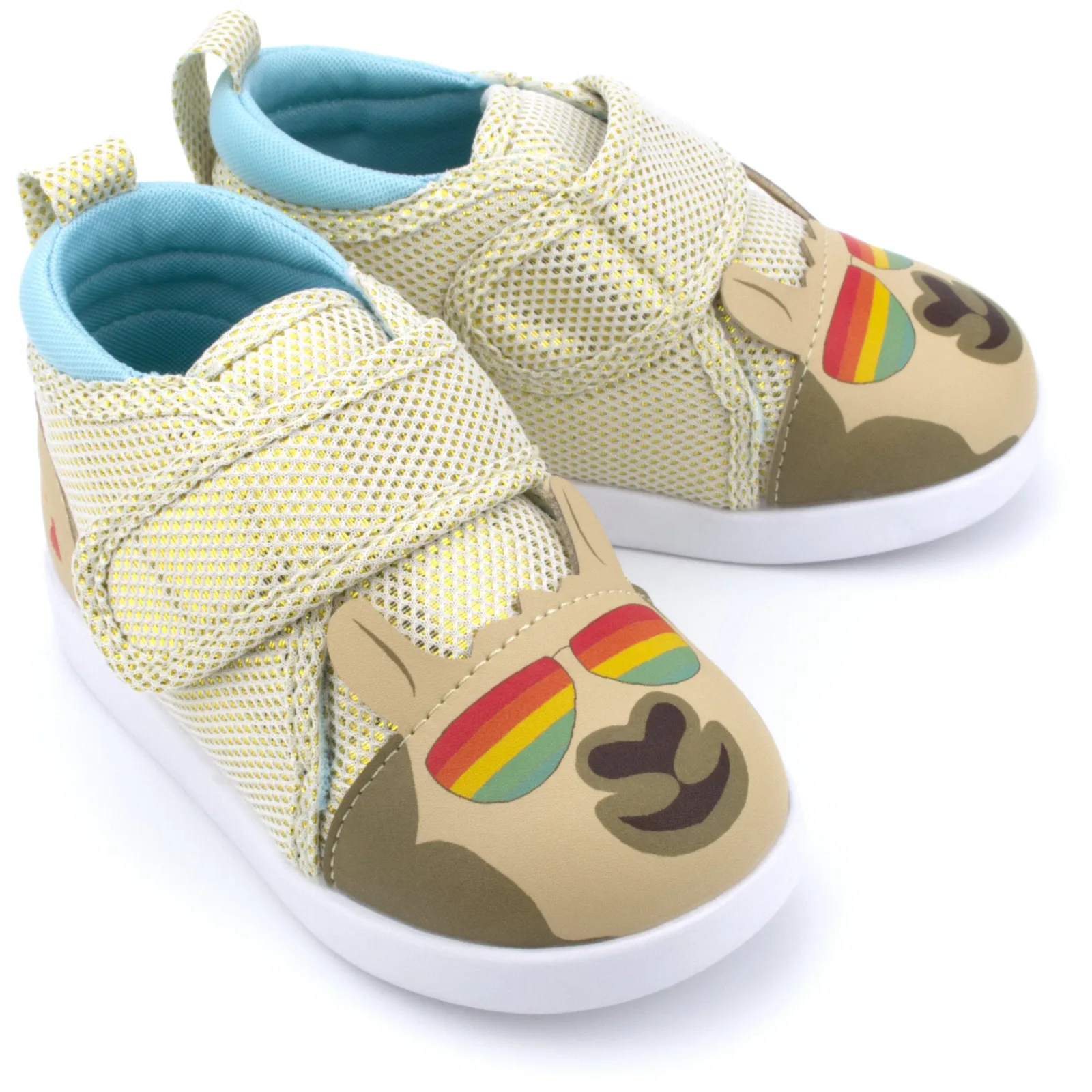 Cool Llama Squeaky Toddler Shoes for Boys and Girls V2 – Sparkly Gold