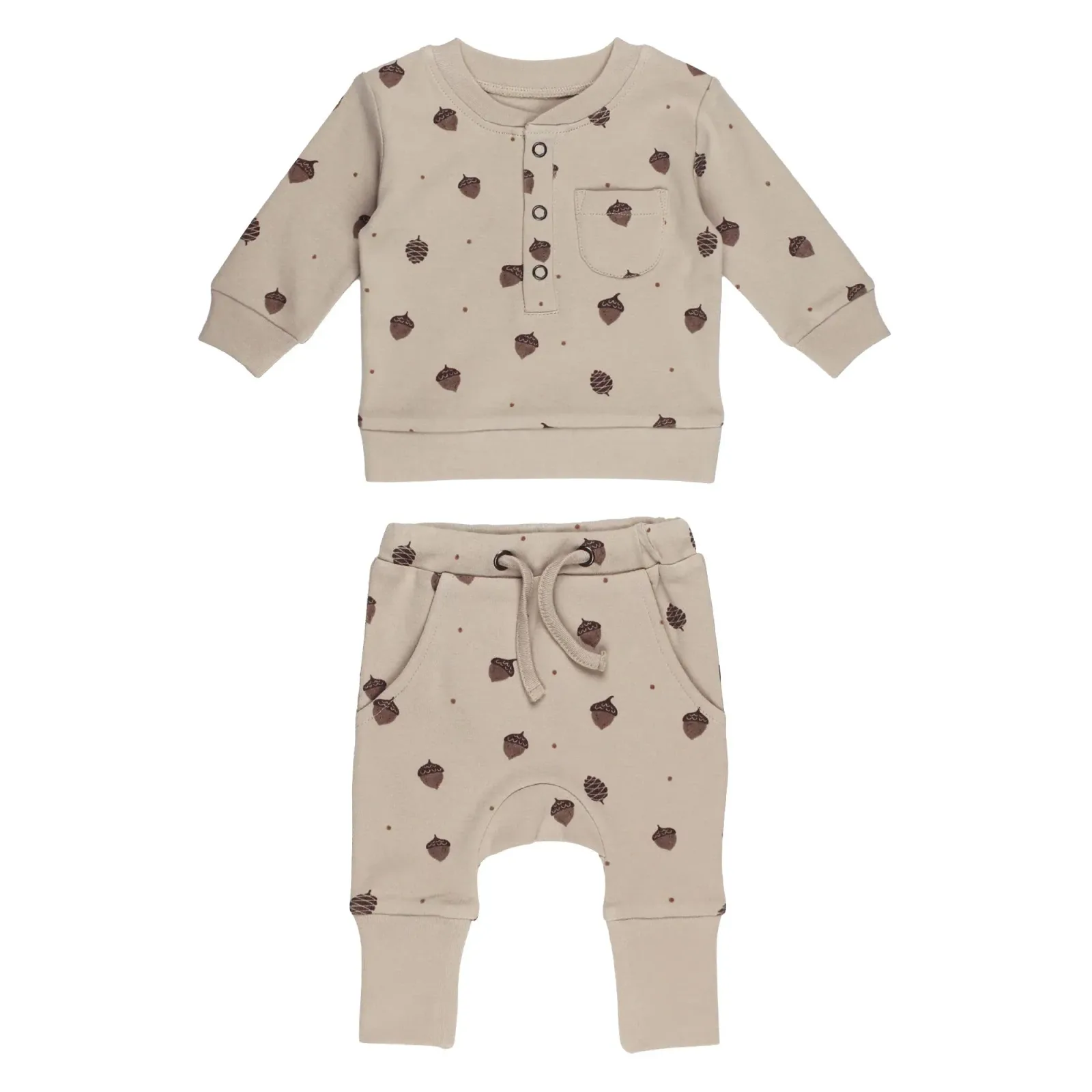 Little Acorn – Organic Henley Sweatshirt & Jogger Set