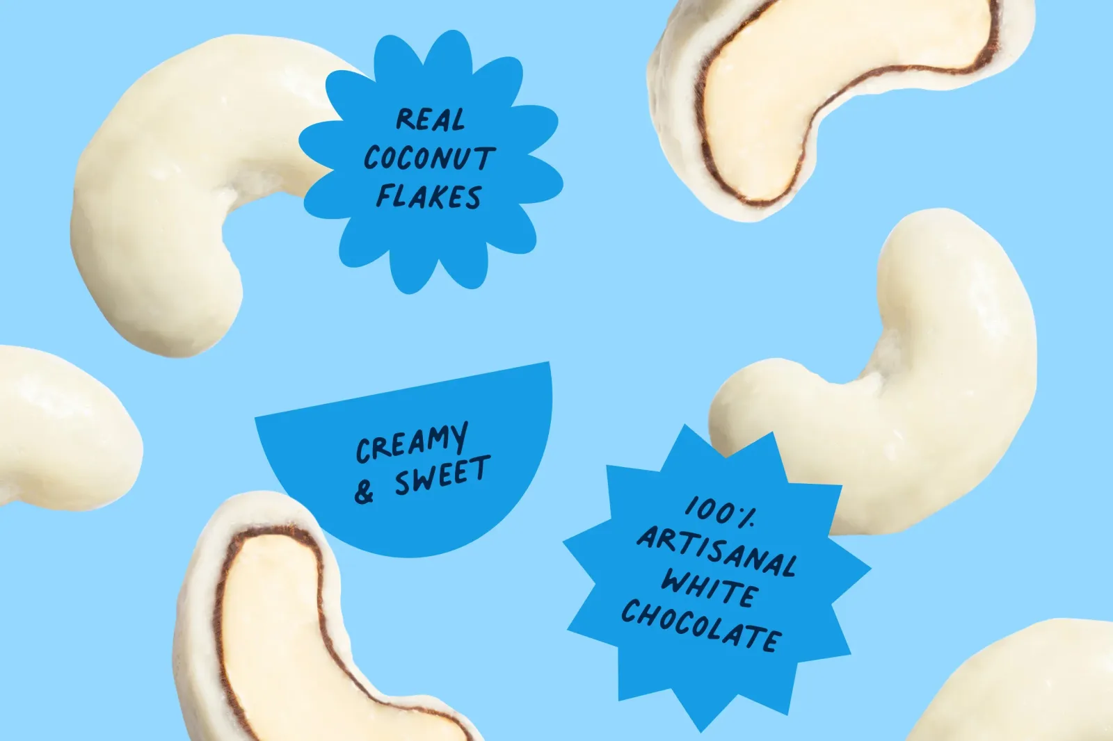 Coconut Flaked White Chocolate Cashews