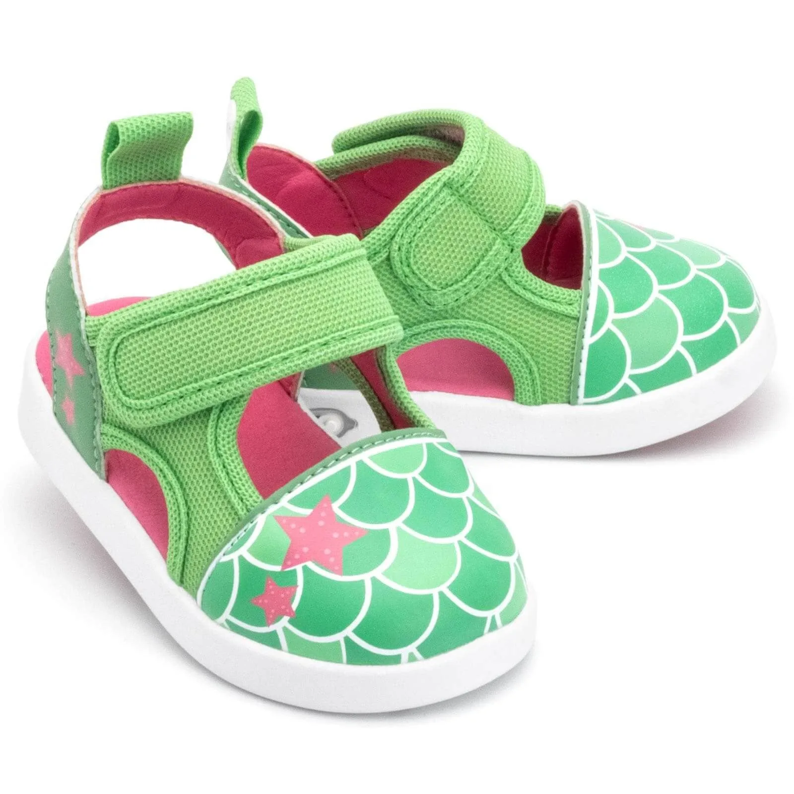 Mermaid Squeaky Toddler Sandals for Girls and Boys – Green