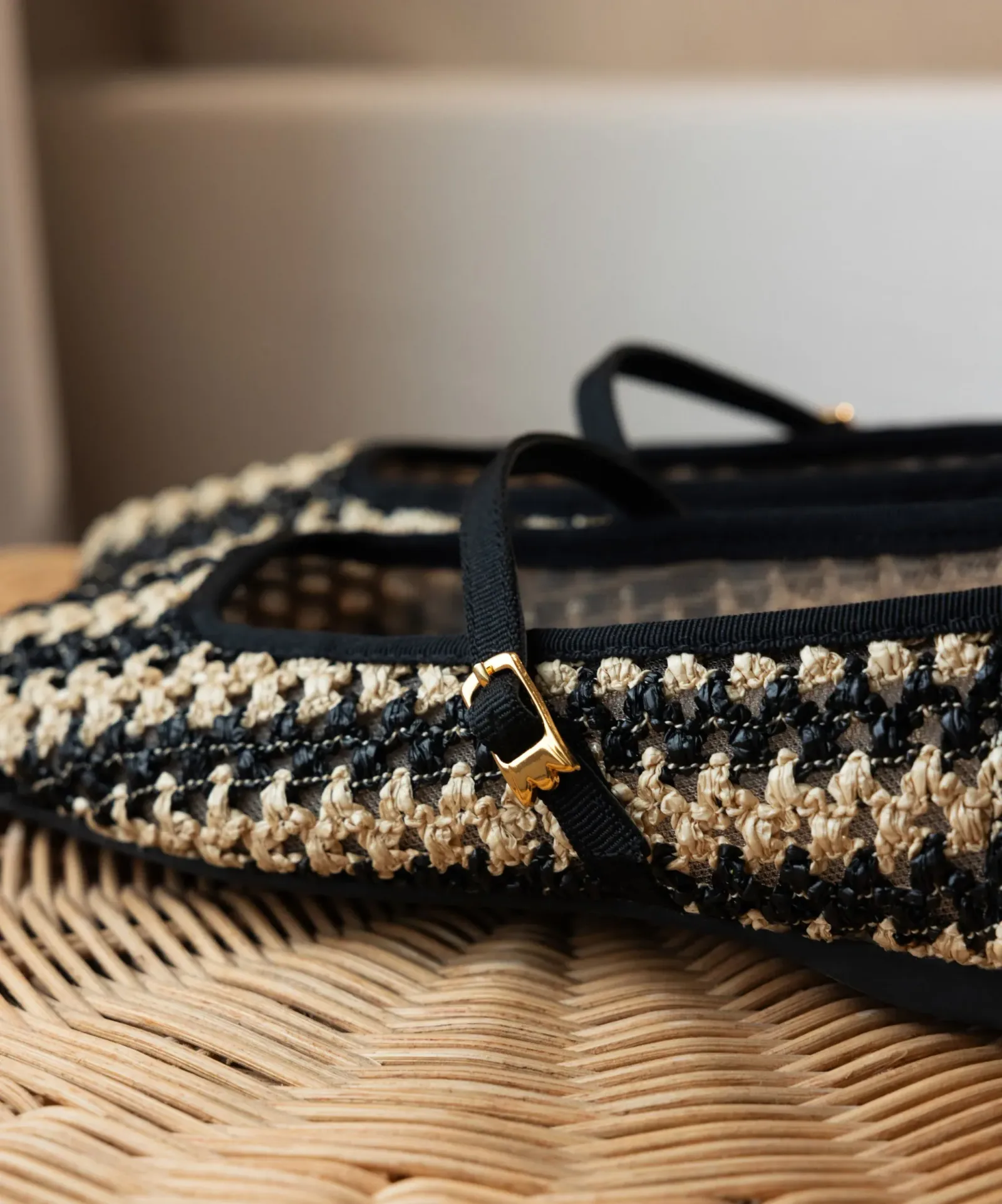 The Hummingbird Mary Jane – Black/Natural Openweave