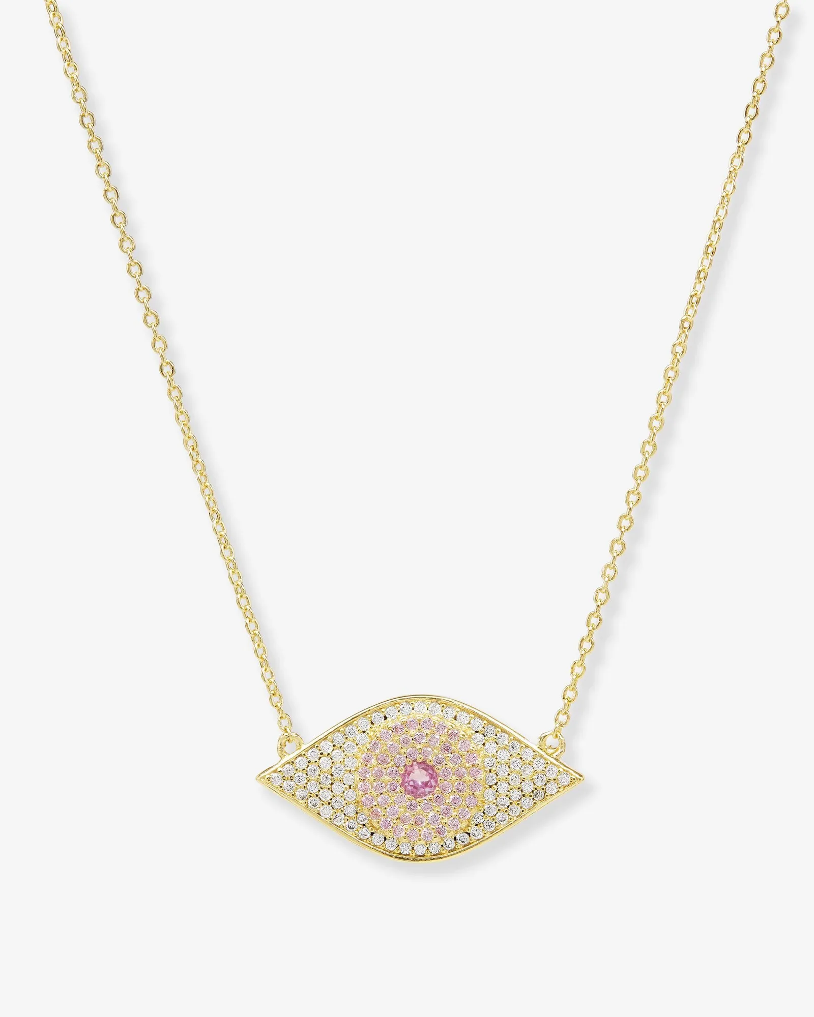 Rose Evil Eye Necklace – Gold|Pink Sapphire