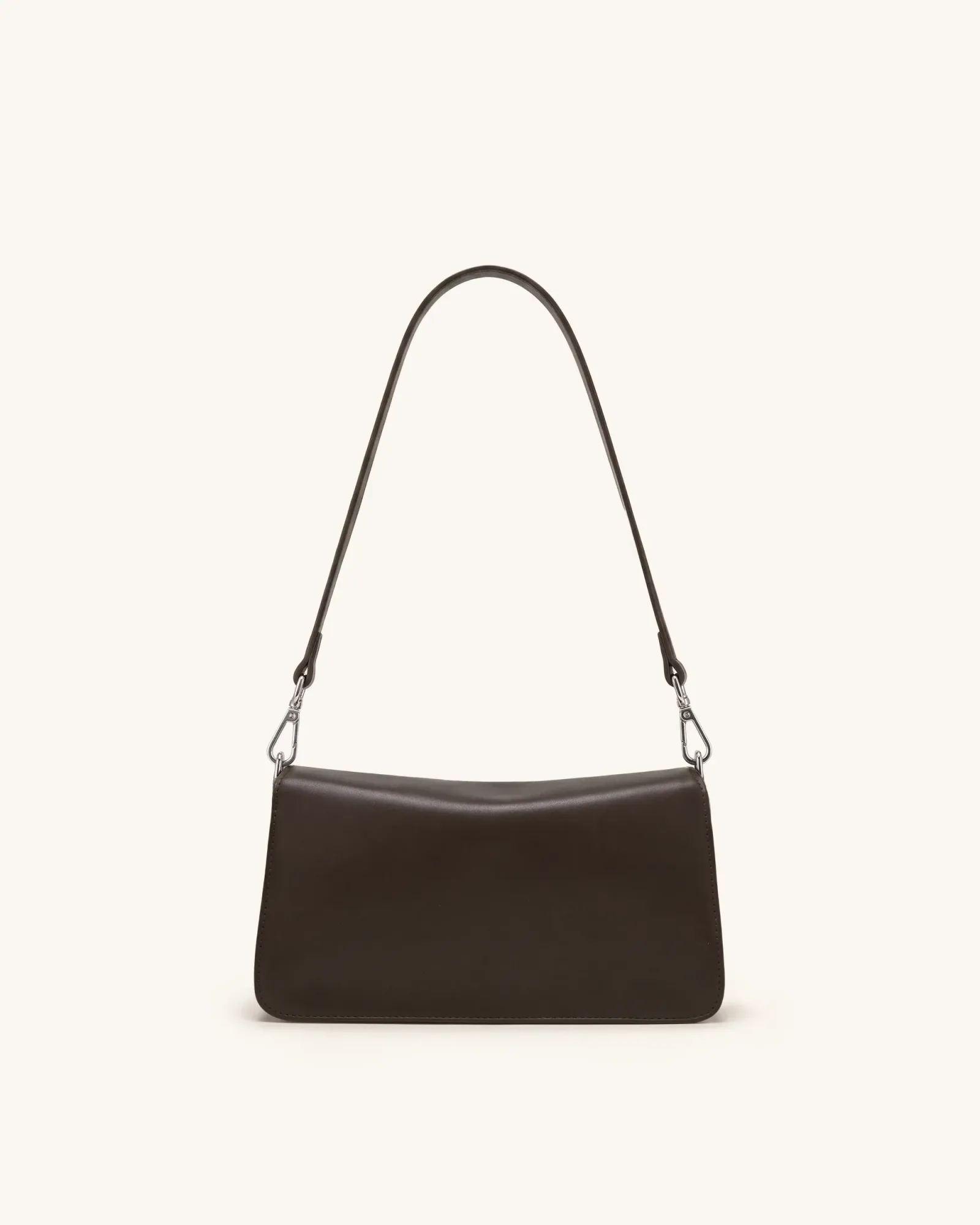 Amelie Front-Pocket Flap Shoulder Bag – Chocolate Brown