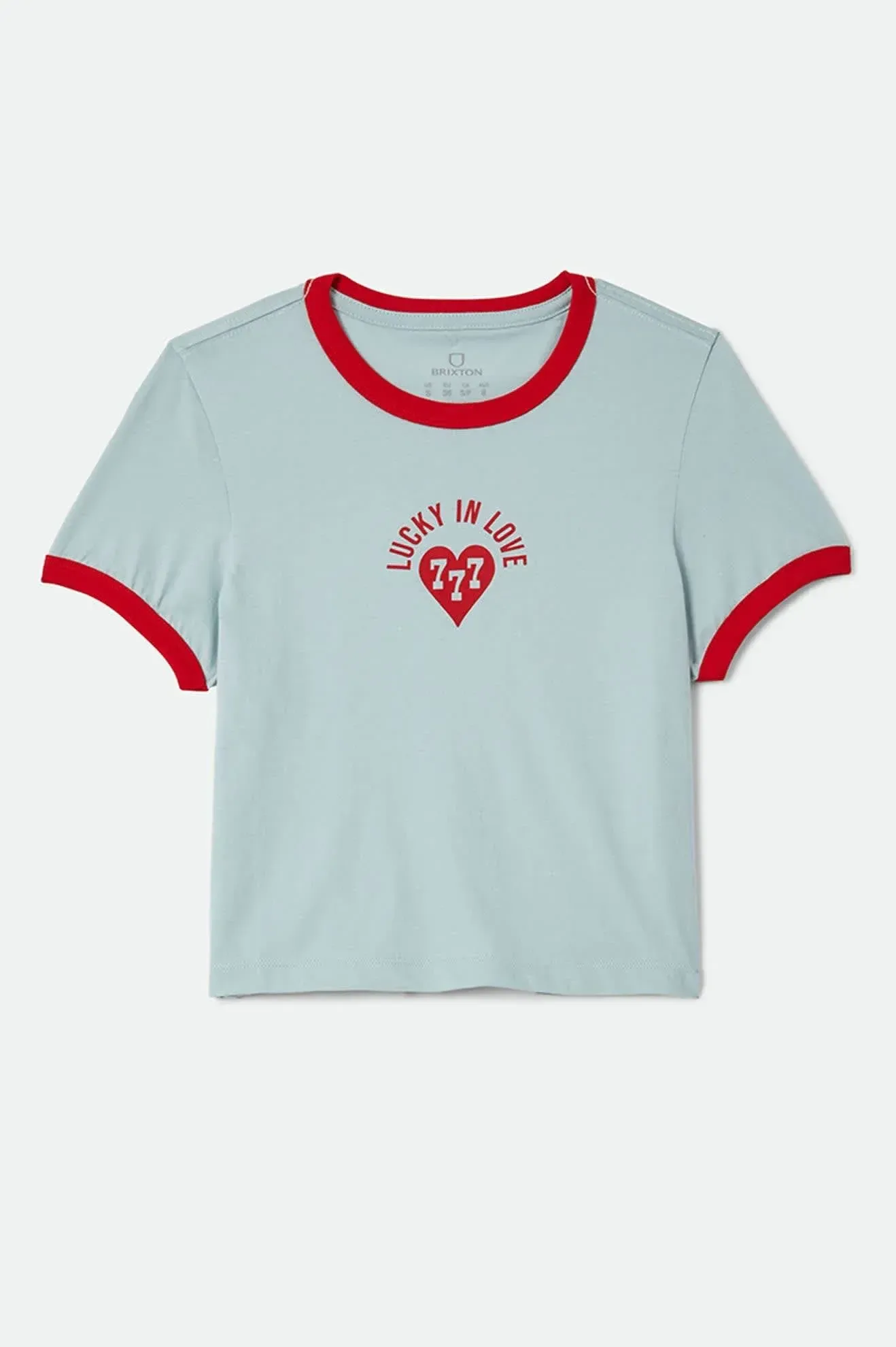 Lucky In Love Baby T-Shirt – Sea Grass/Adrenaline Red