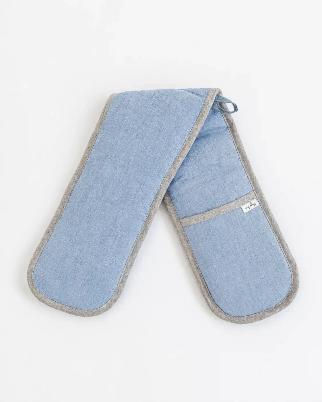 Double oven mitt (1 pcs) in Blue melange
