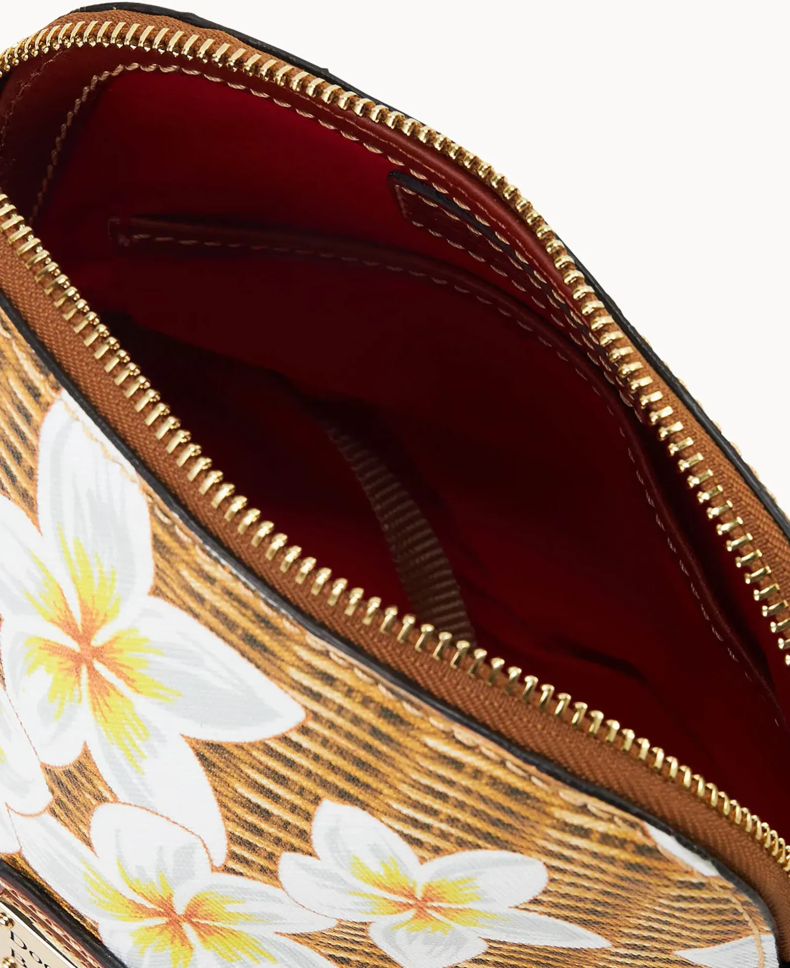 Plumeria Domed Zip Crossbody