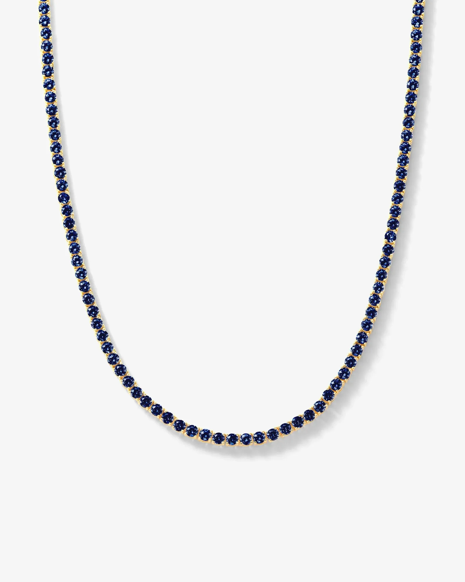 Grand Heiress Tennis Necklace – Gold|Blue Sapphire Diamondettes