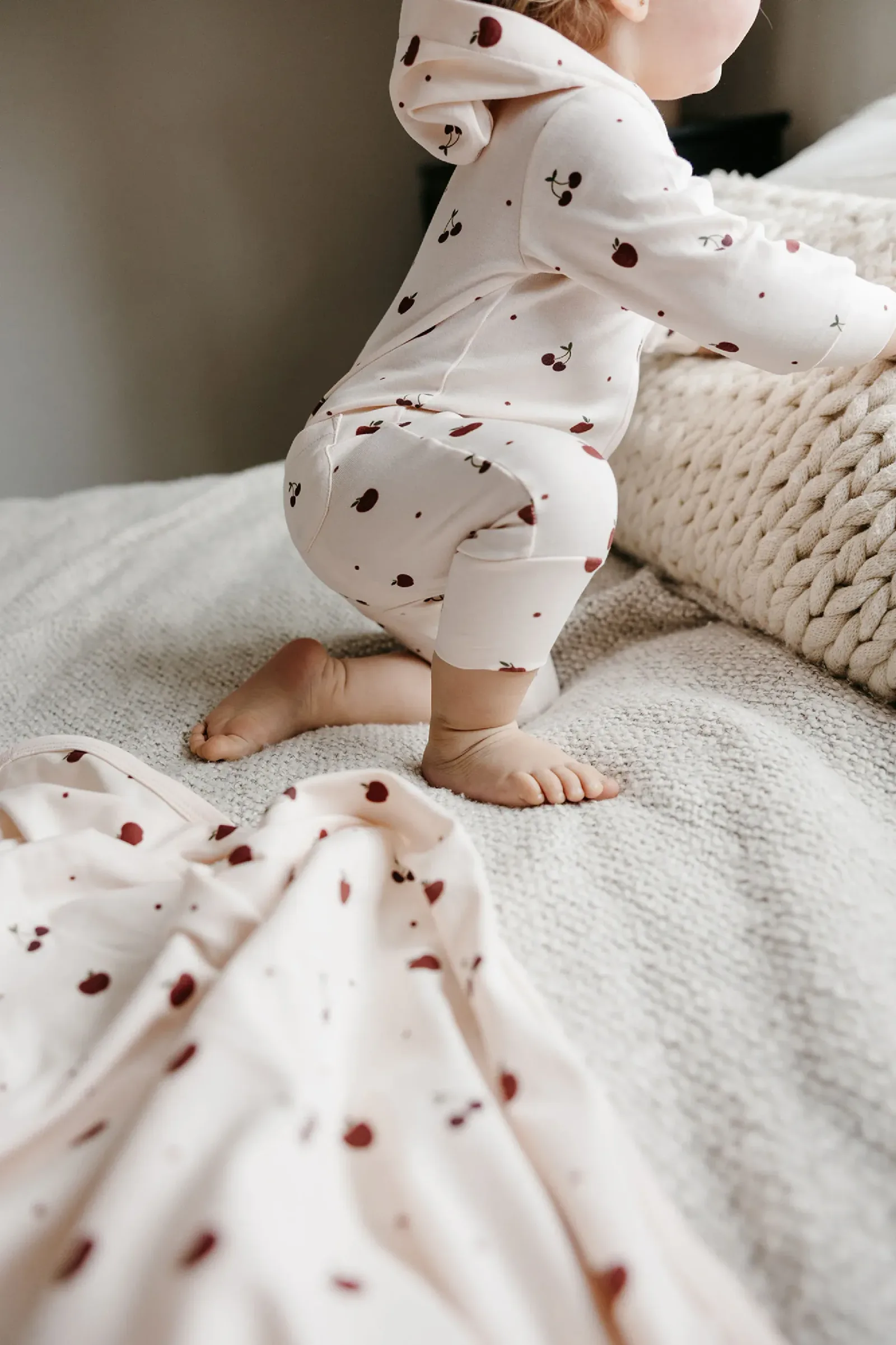 Cherry Apple – Organic Hooded Zipper Romper