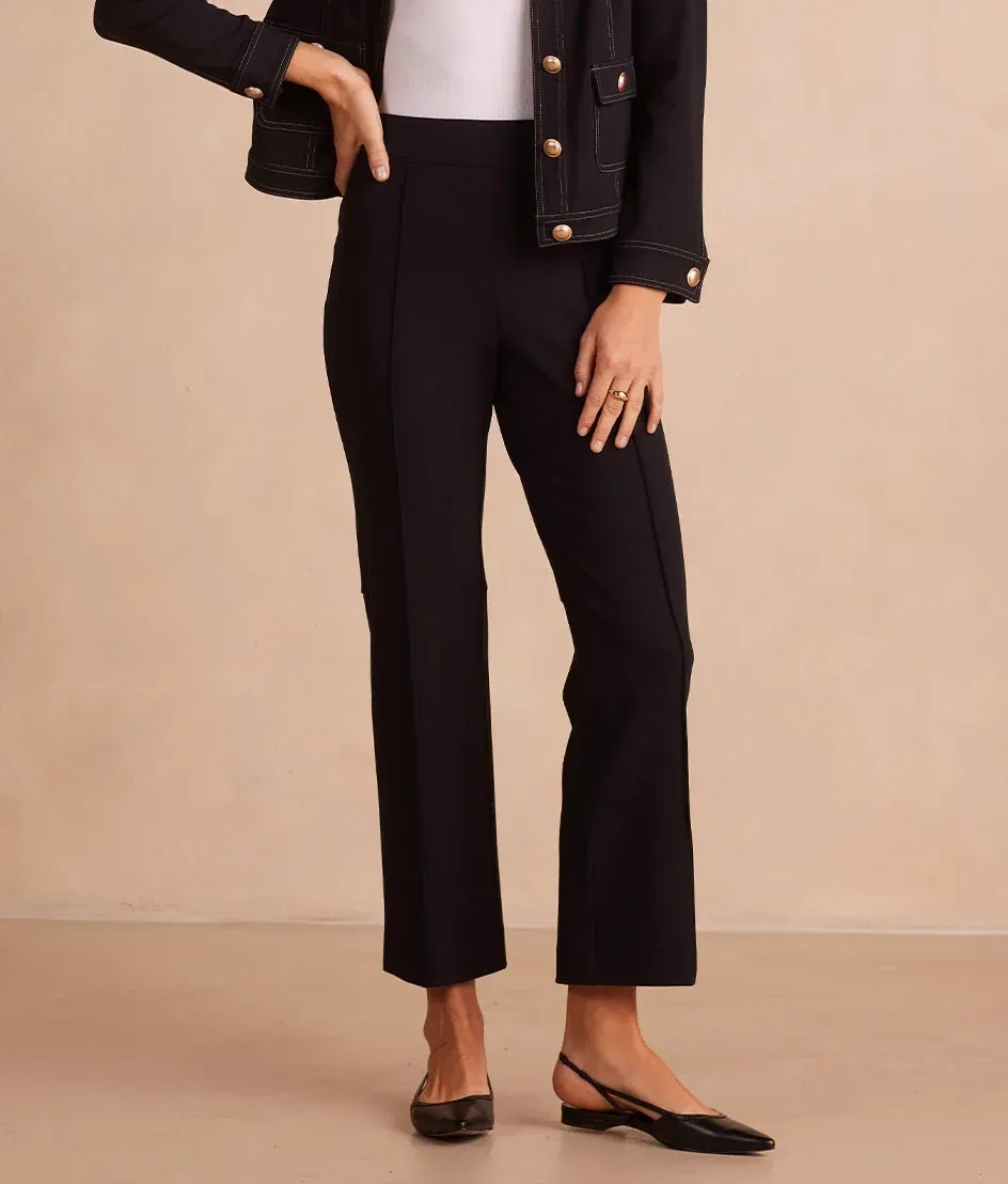 The Icon Ponte Pintuck Trouser Pant – Sea Urchin