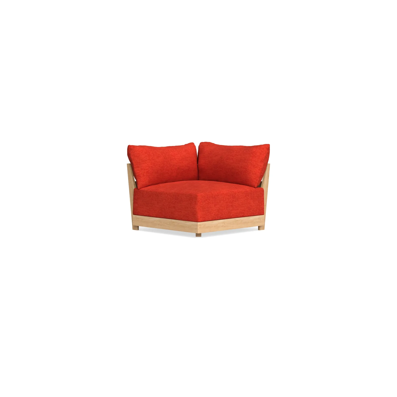 Modular Bondi Latte Corner Chair in Poppy Orange – Memory Foam Blend