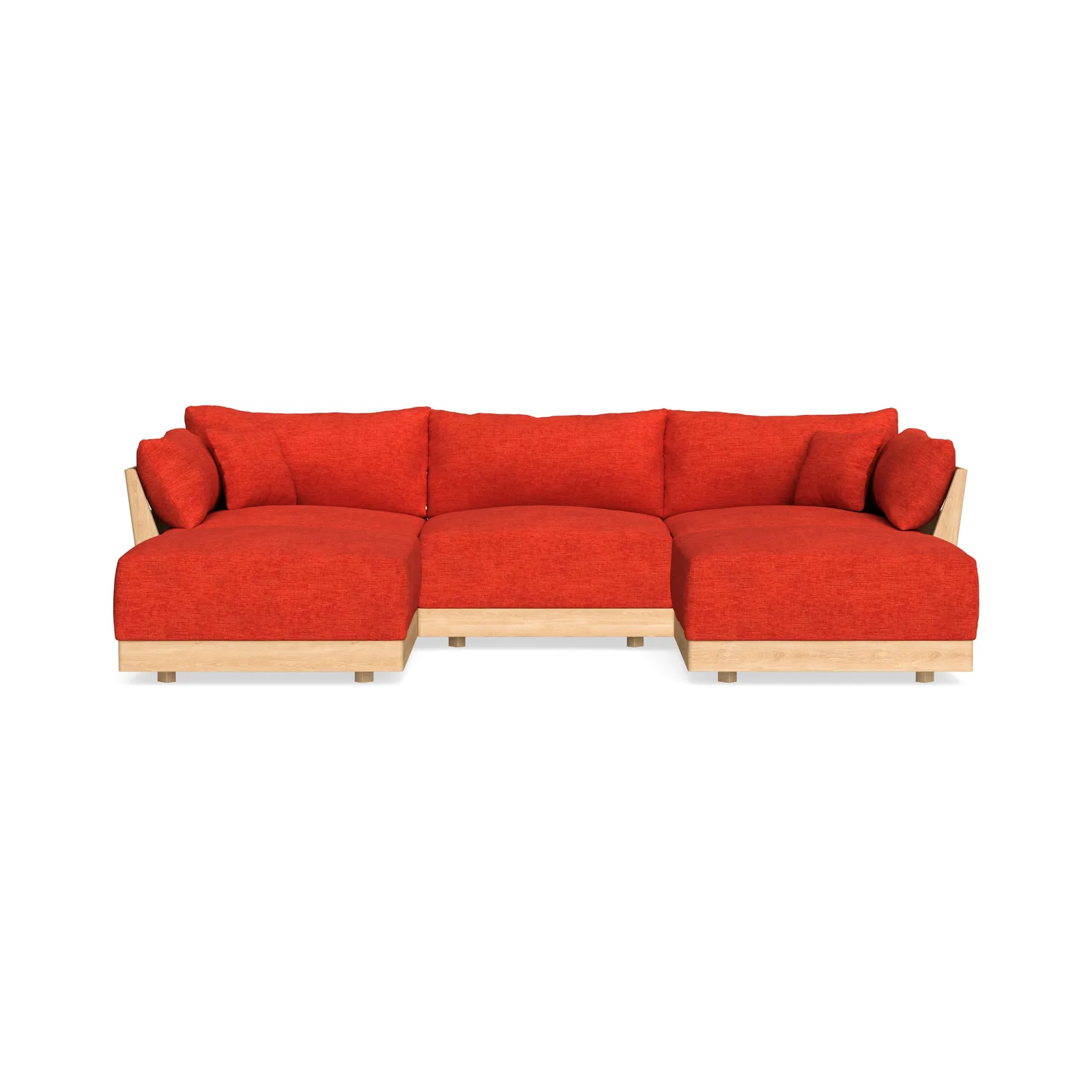 Modular Bondi Latte 3-Seater U-Sectional in Poppy Orange – Classic Blend