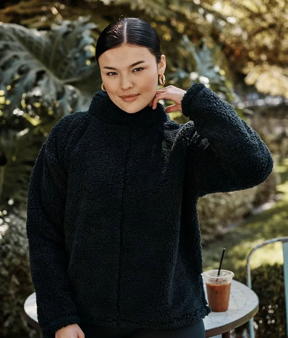 The Cozy High Pile Eco Fleece Pullover – Sea Urchin