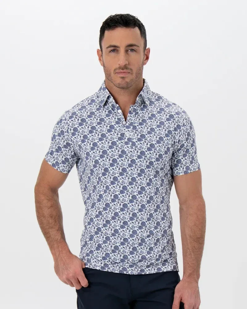 "The Steel" Blue Floral Print