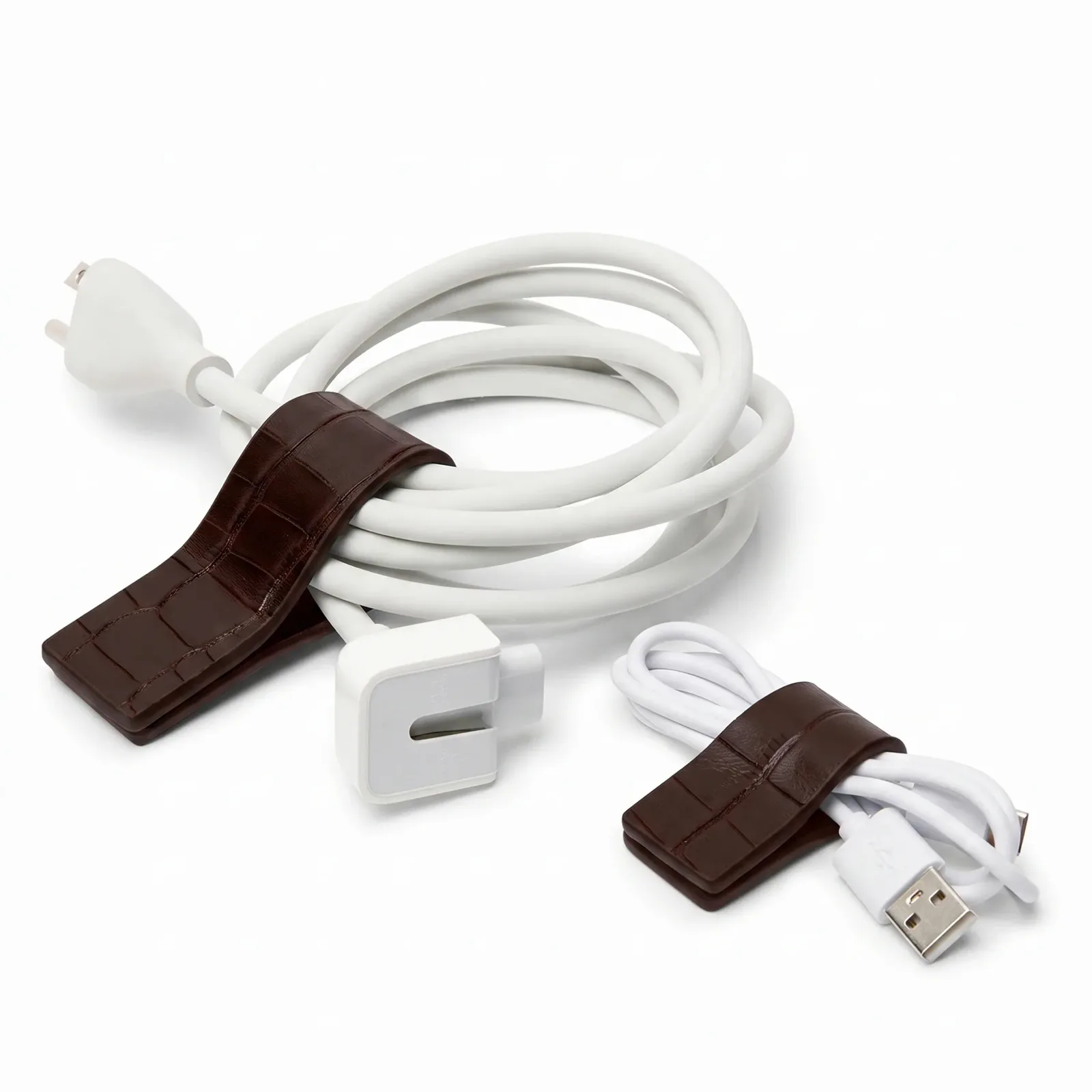 Cord Wrap Set Brown Croc
