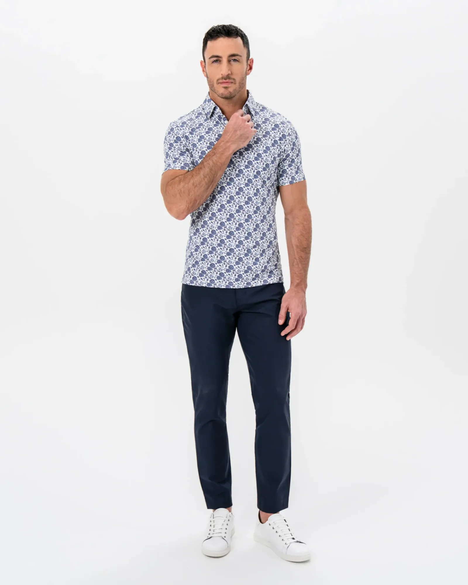 "The Steel" Blue Floral Print