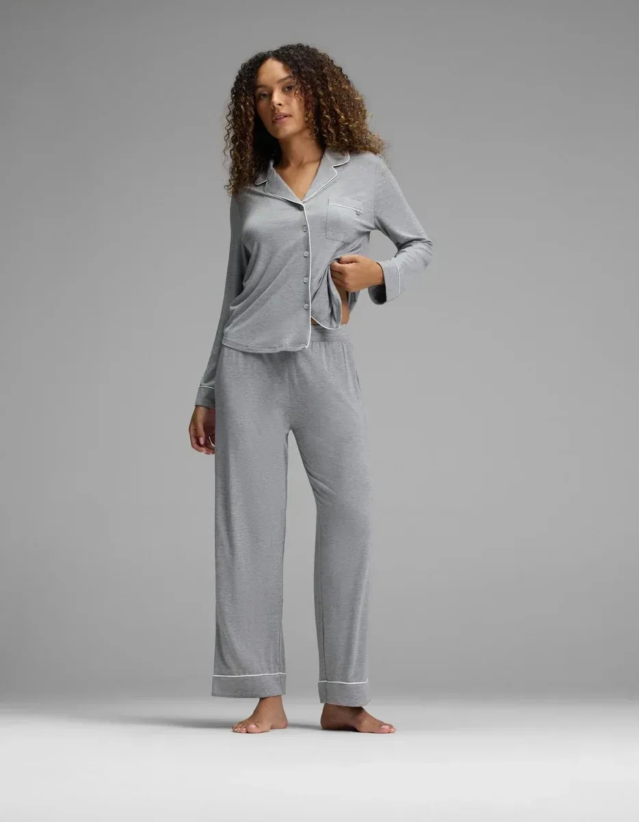 Women's Bamboo Stretch-Knit Long Sleeve Pajama Set – Petite