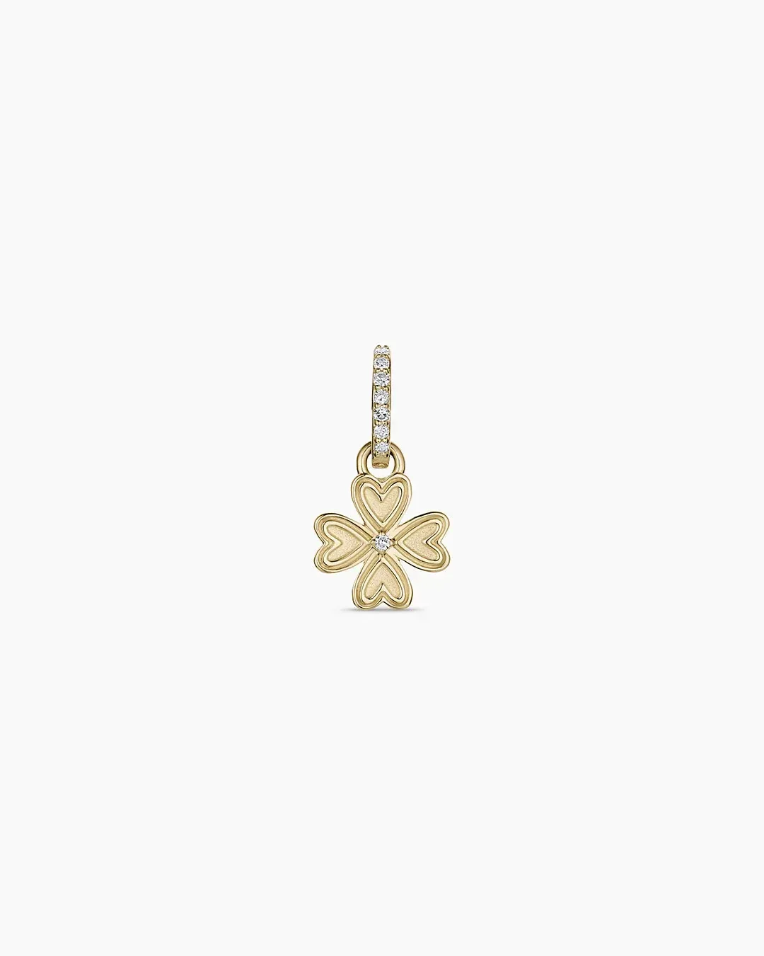 14K Diamond Clover Charm