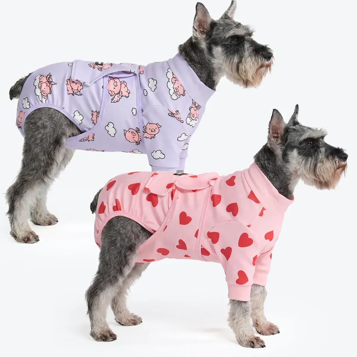 Dog Surgical Suit (2-pack) – Pink Hearts and When Pigs Fly