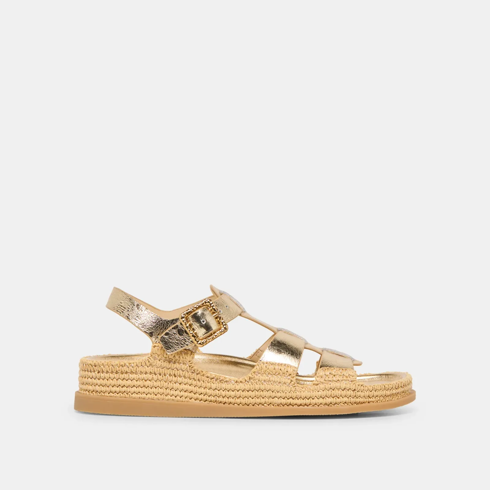 Shenna Sandals Gold Distressed Leather