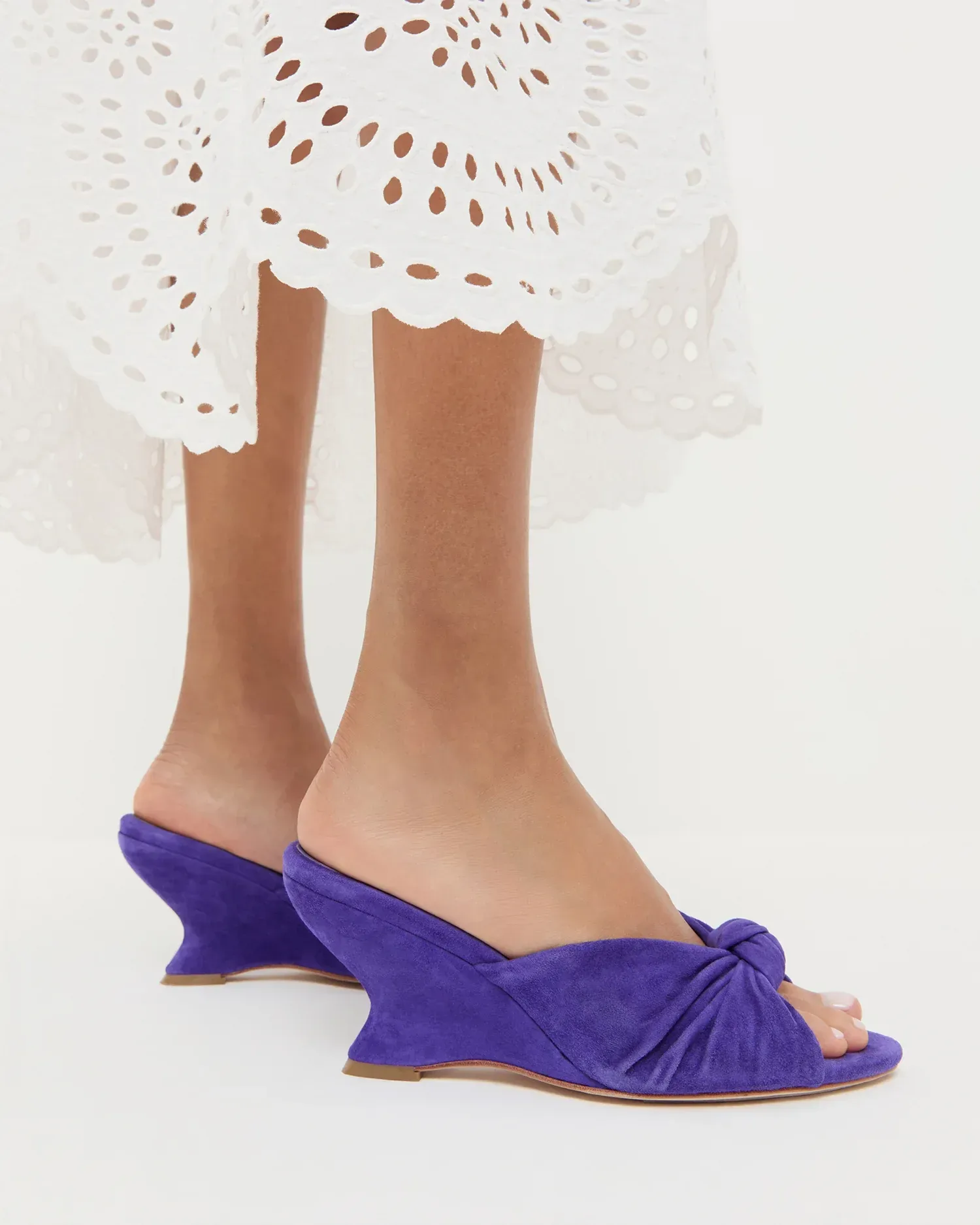Marsy Jewel Suede Knot Wedge
