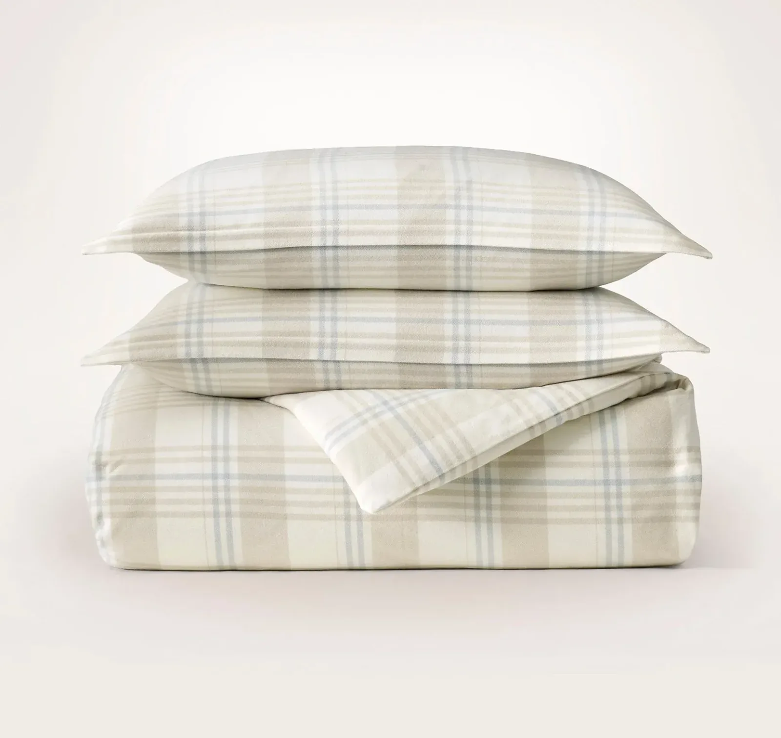 Flannel Duvet Set – Cream/Sand/Shore Tartan