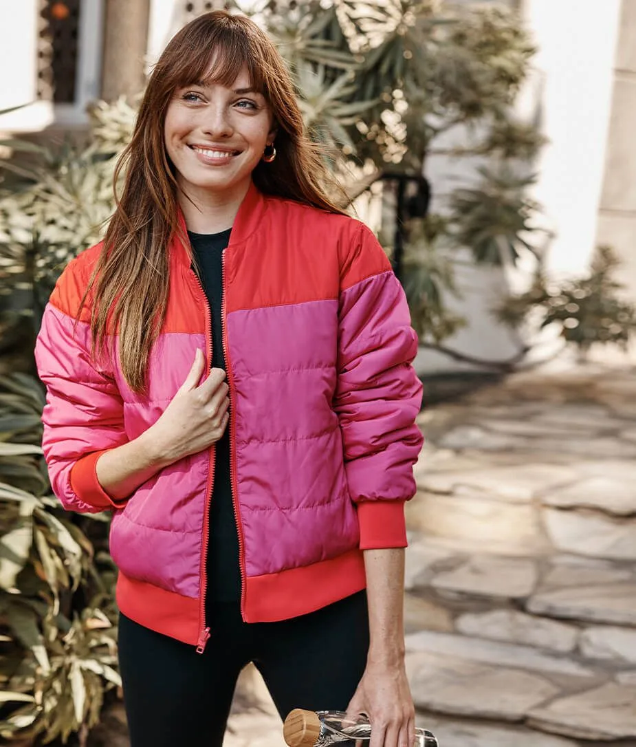The Reversible Packable Puffer – Lava & Hibiscus