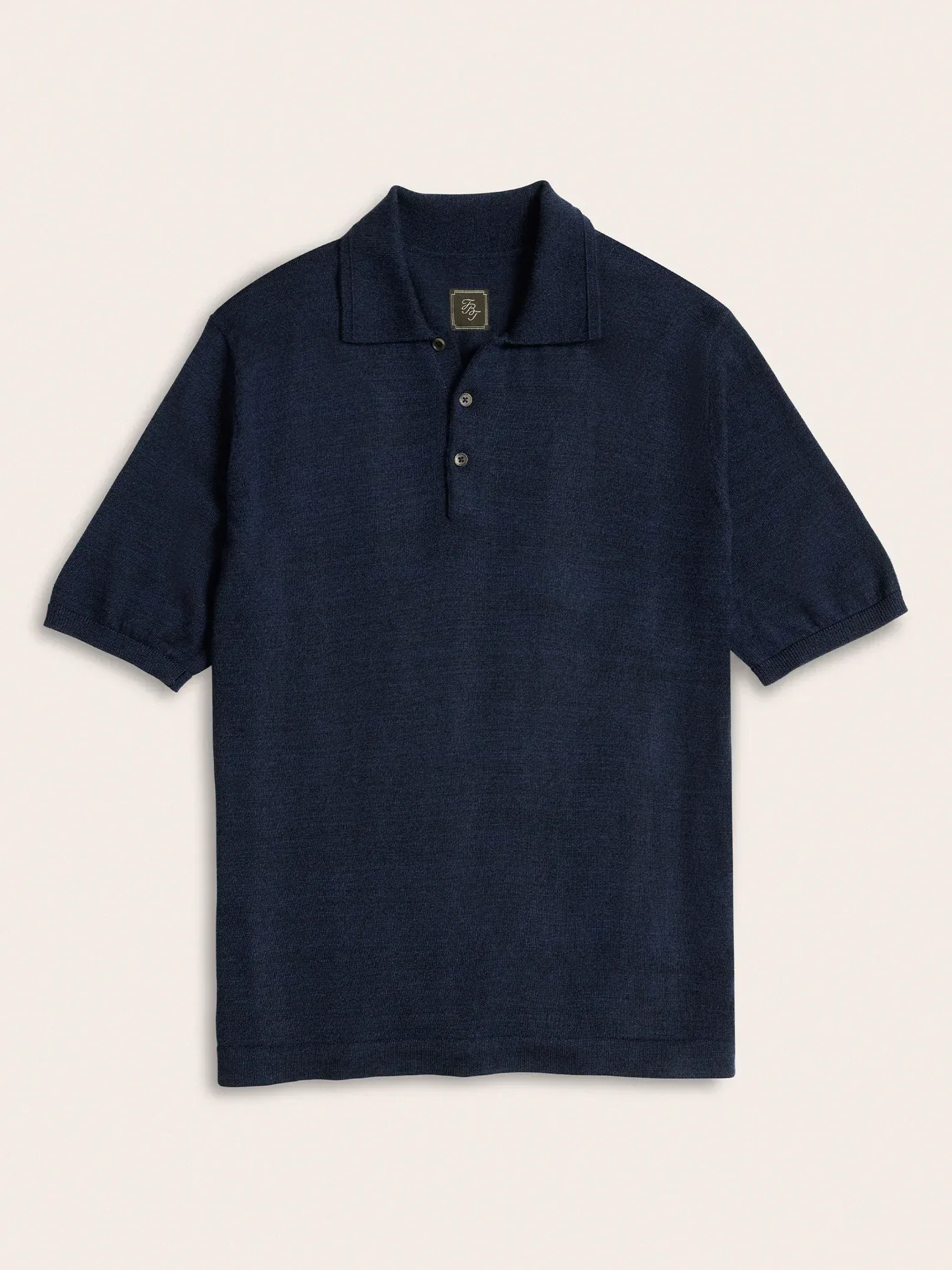 Navy Short-Sleeve Sweater Polo