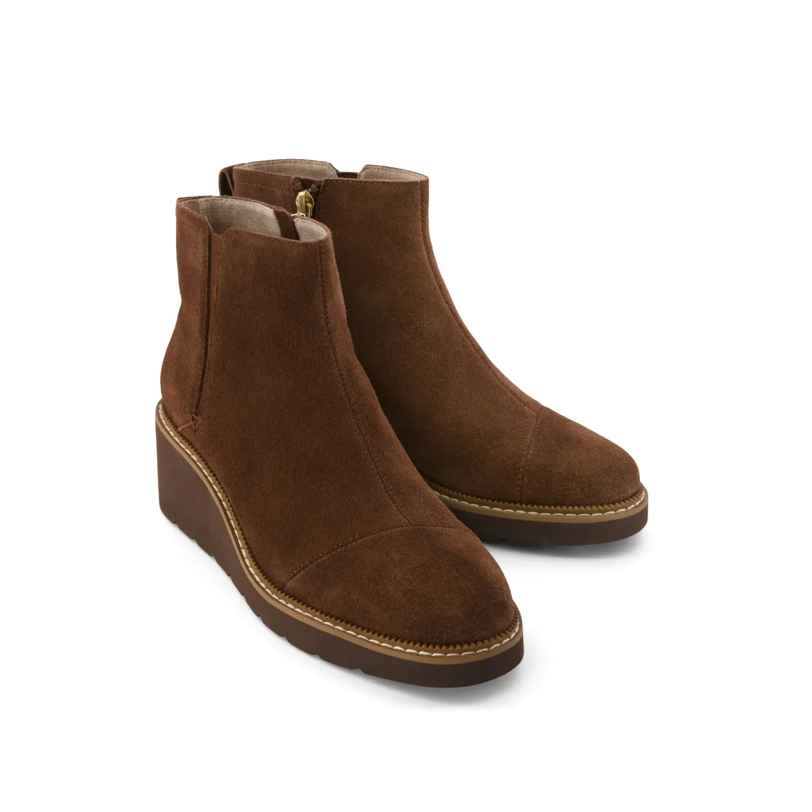 Womens Mina Wedge Boot Water Repellent Hot Cocoa Suede