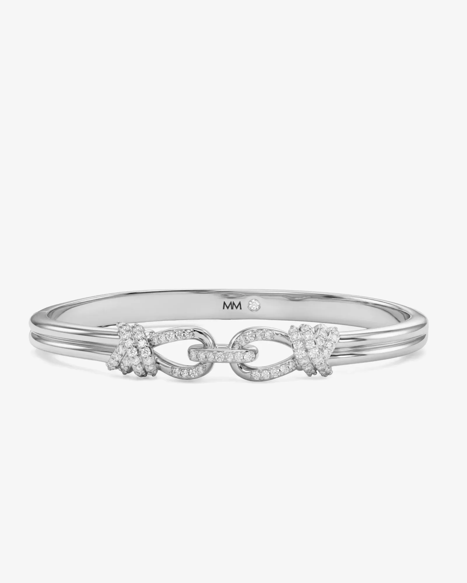 Knot Cuff – Silver|White Diamondettes