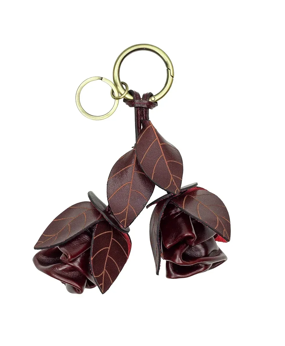 Laced Rose Key Fob – Vintage Distressed – Plum