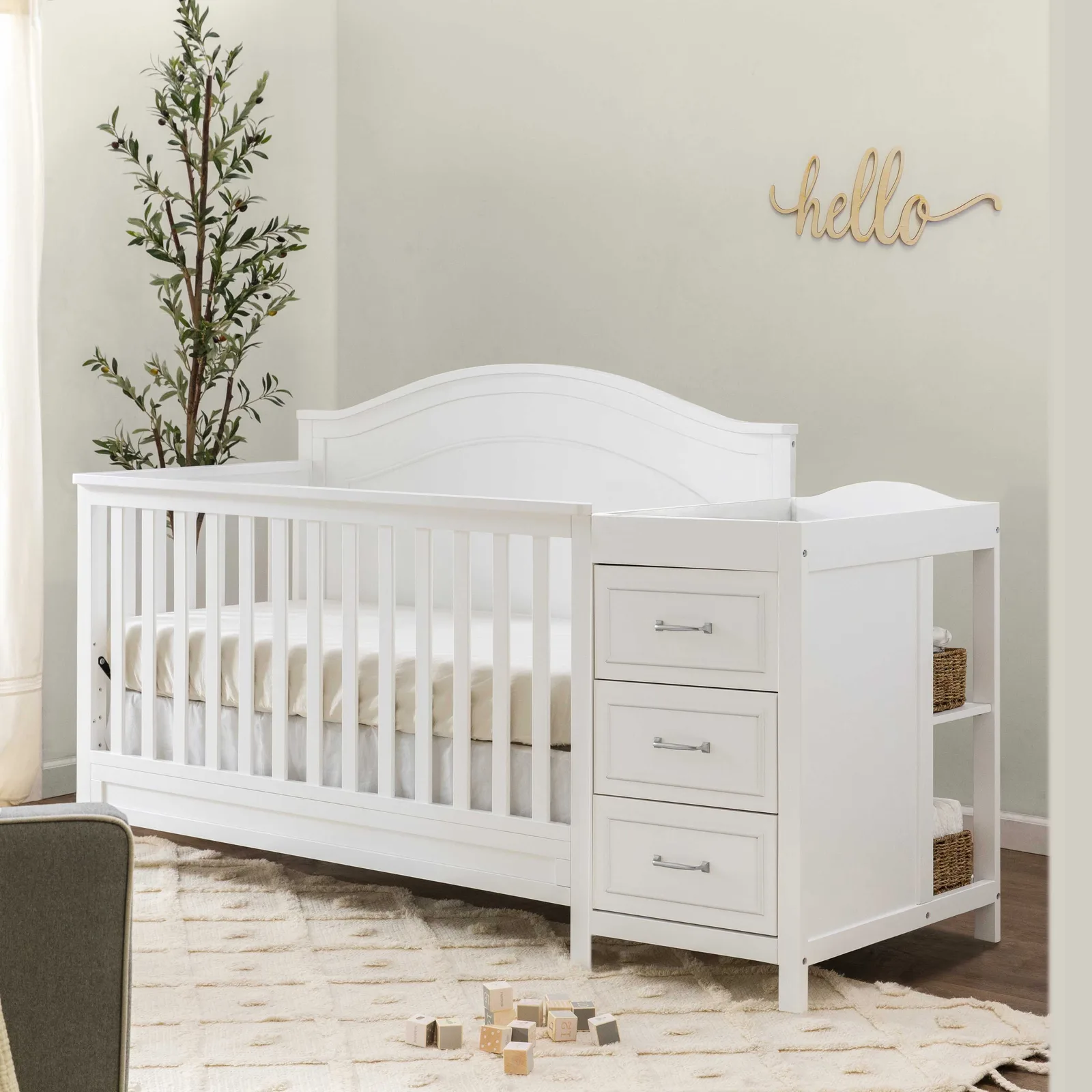Charlie 4-in-1 Convertible Crib and Changer Combo