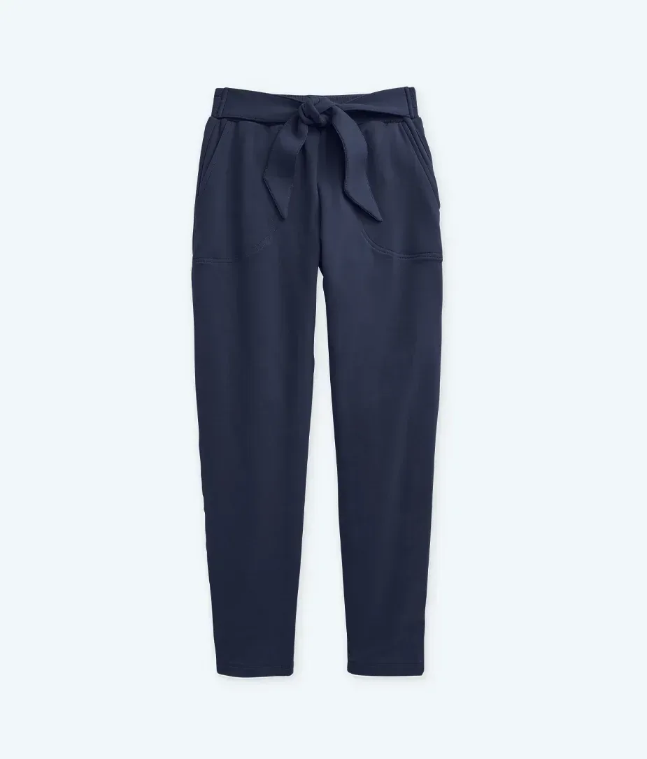 The Softest French Terry Tie-Waist Pant – Midnight