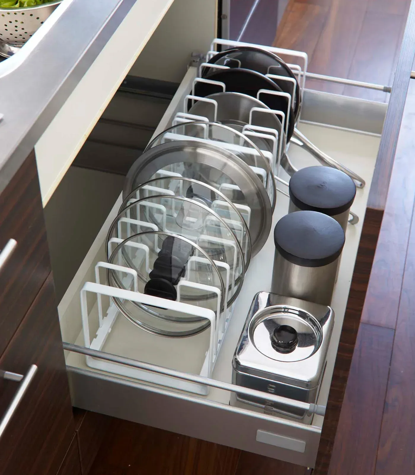 Adjustable Pot Lid and Frying Pan Organizer – Steel