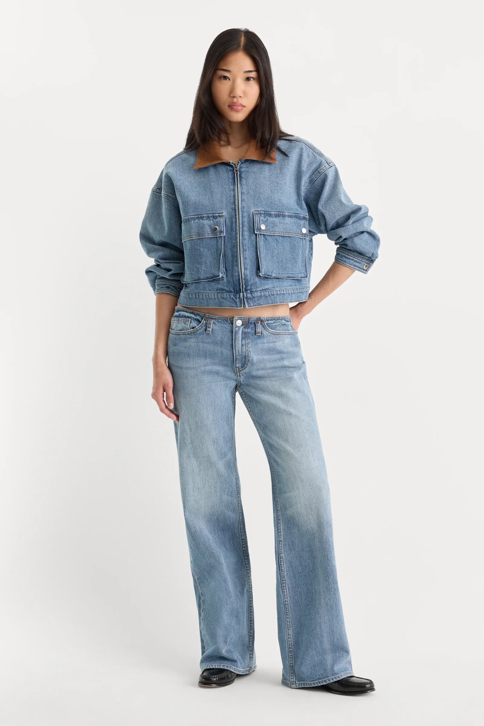 Ghost Waist Low Loose Jeans – Amber