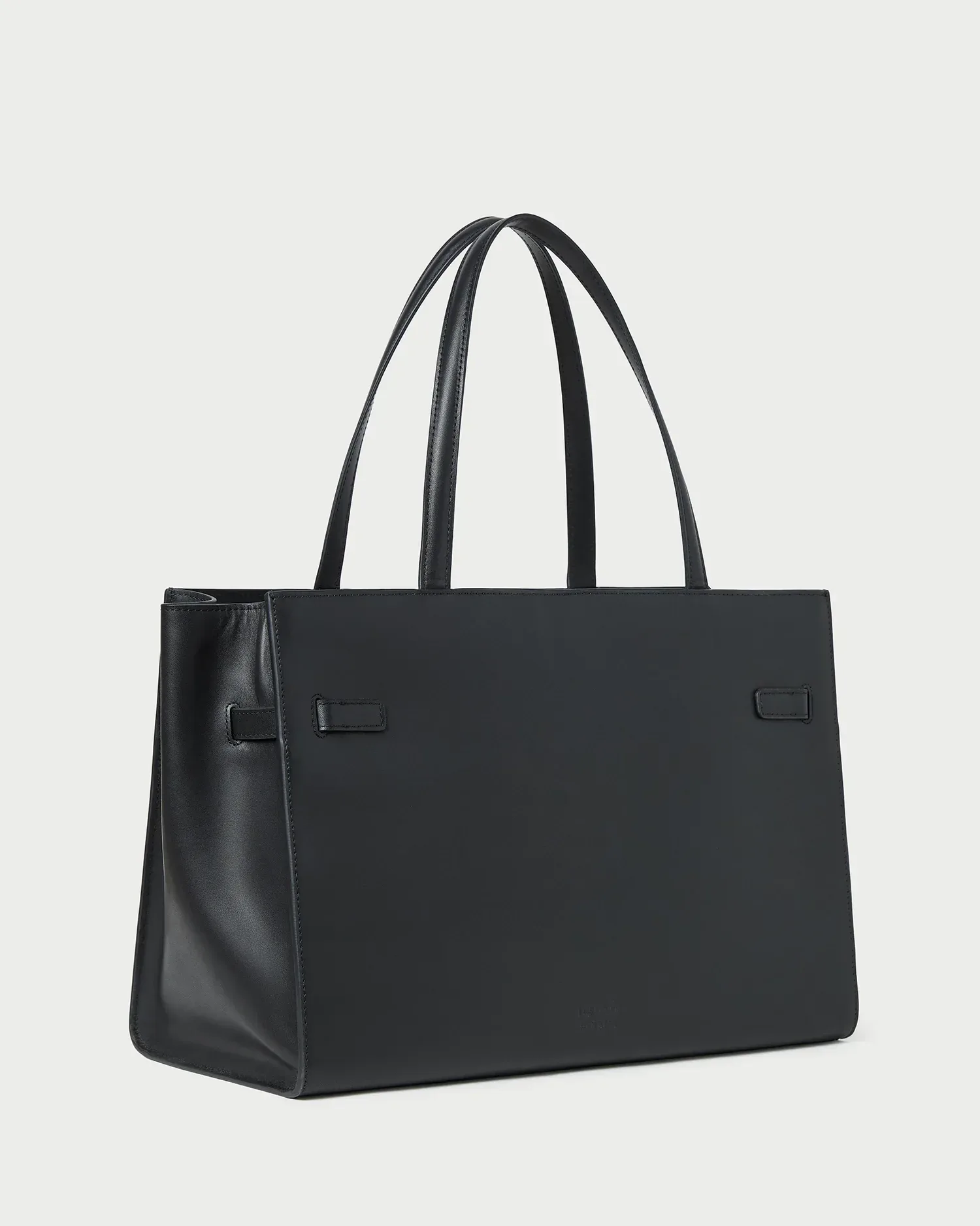 Aidan Black Leather Work Tote