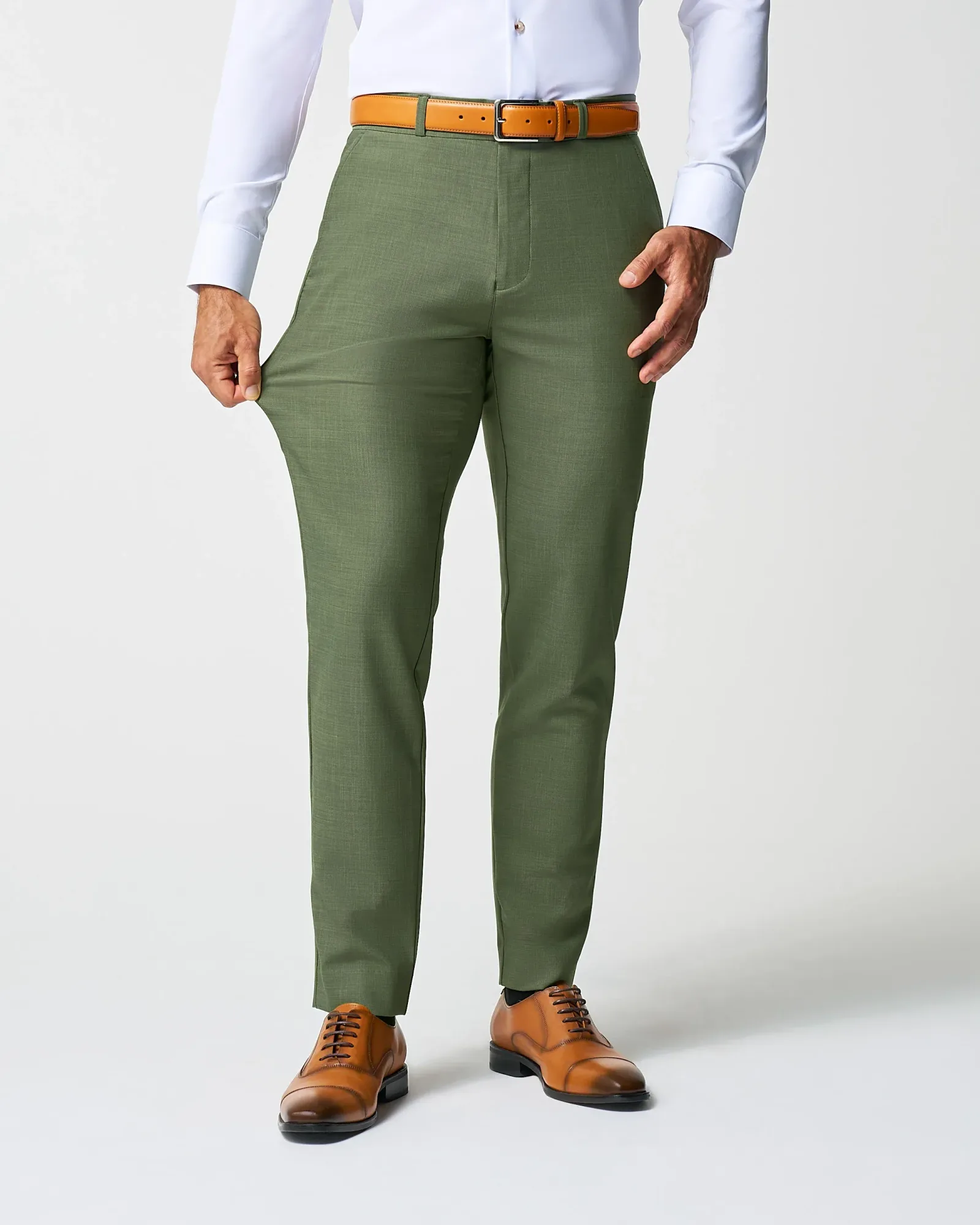 Athletic Fit Stretch Pants – Heathered Forest Green