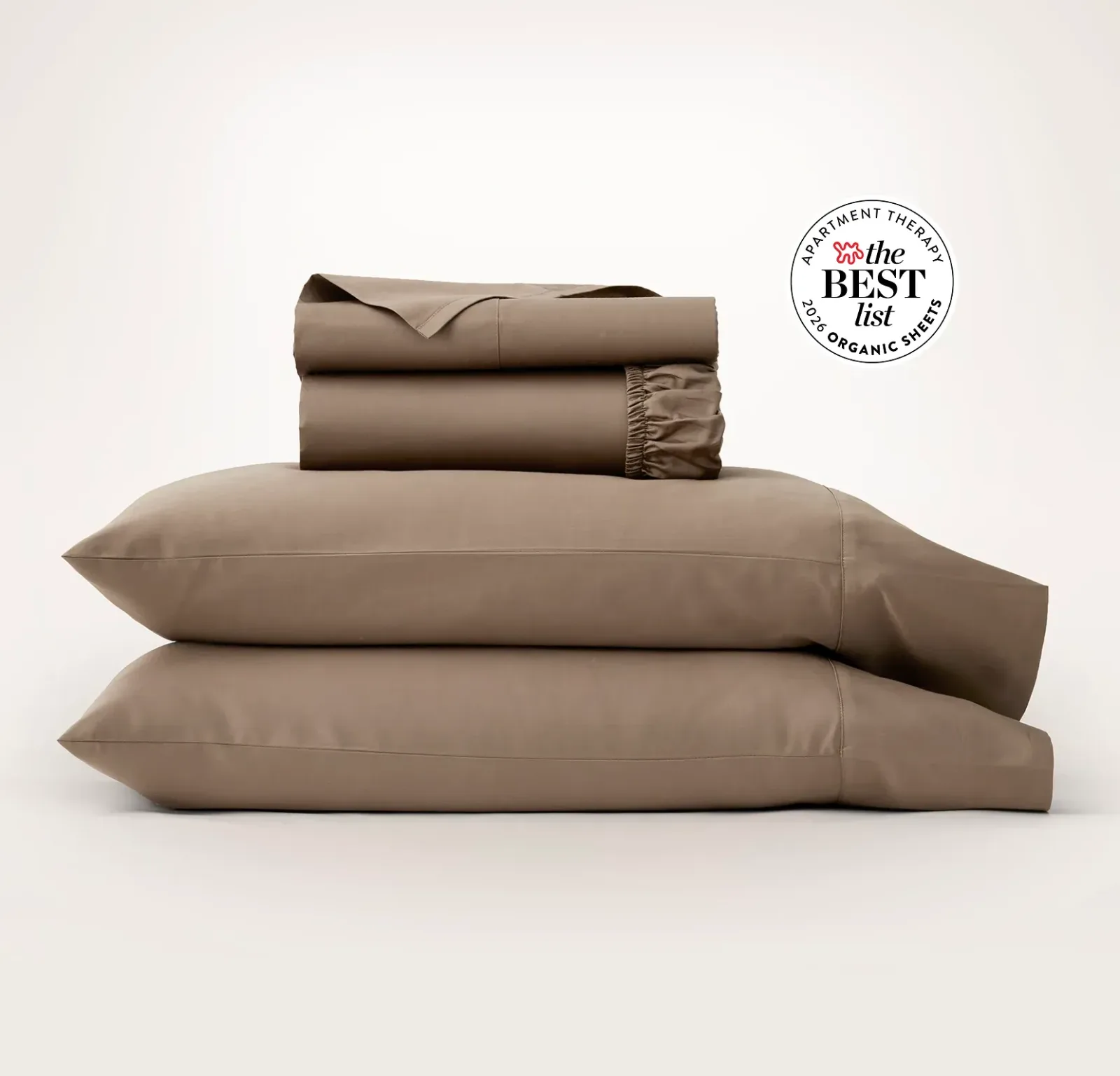 Percale Hemmed Sheet Set – Walnut
