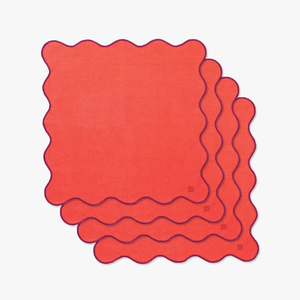 Fire Scalloped Napkin Set