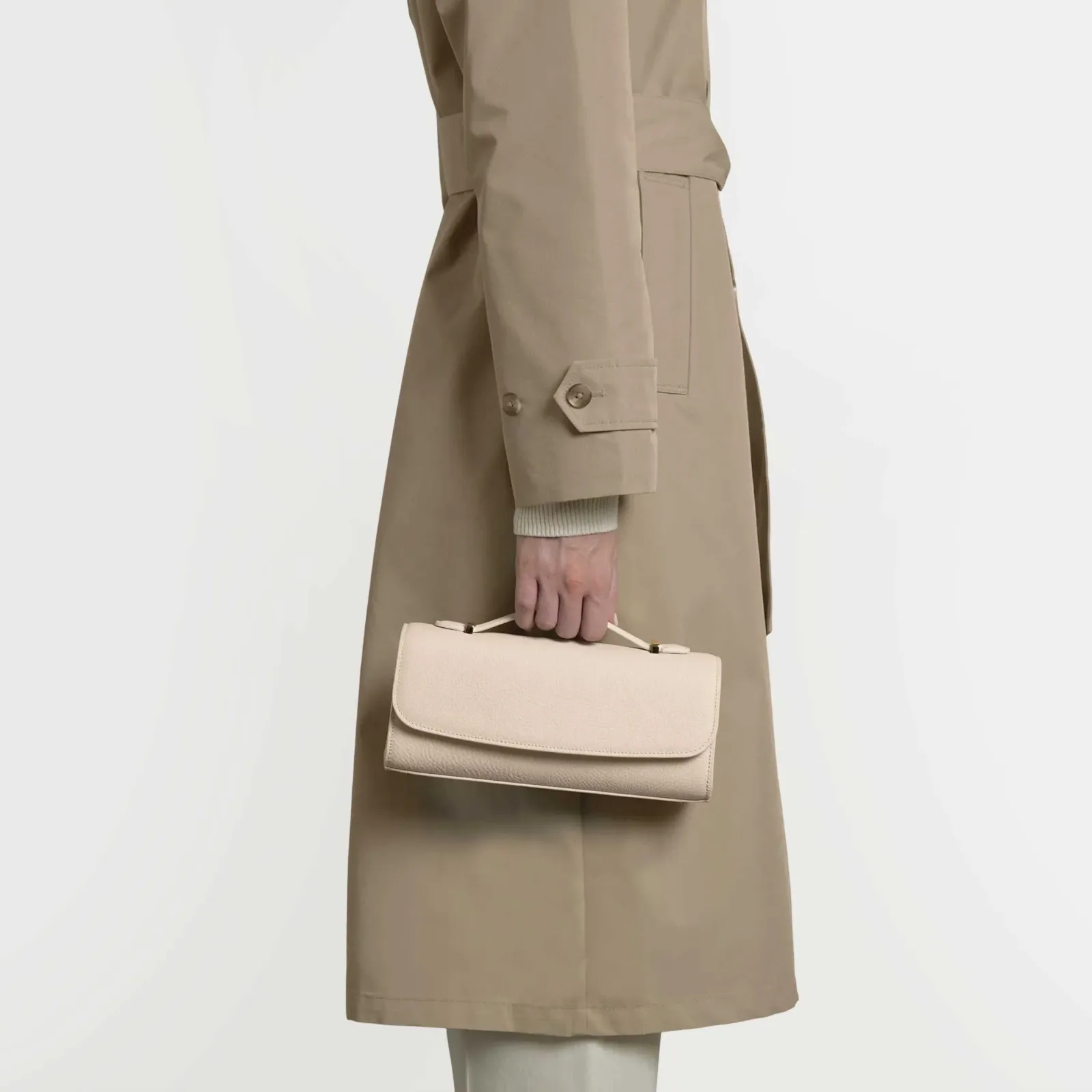 Margot Top Handle Clutch Sand