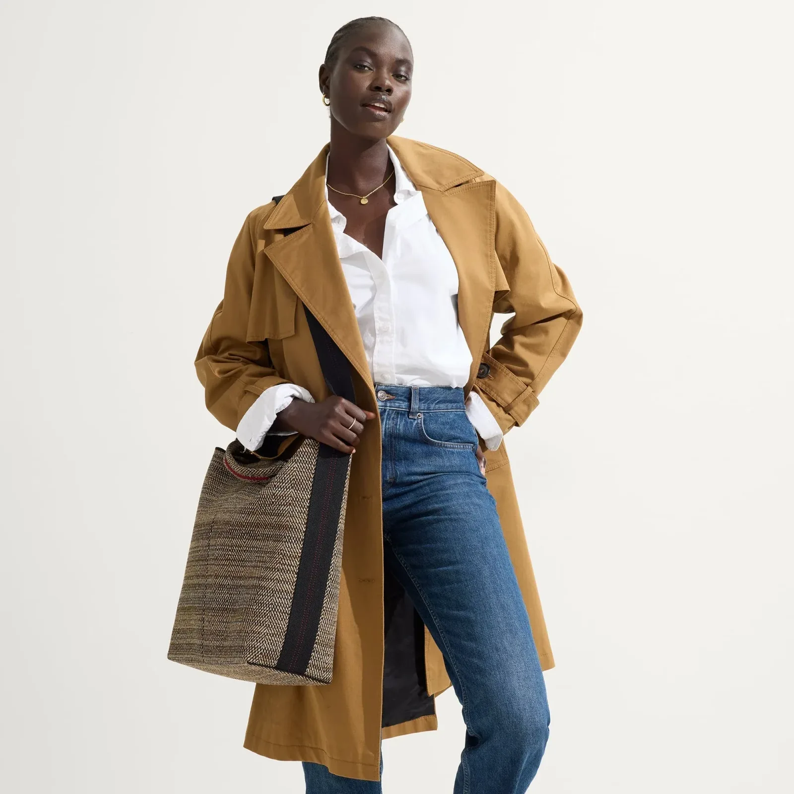 The Bucket Bag – Cacao Herringbone
